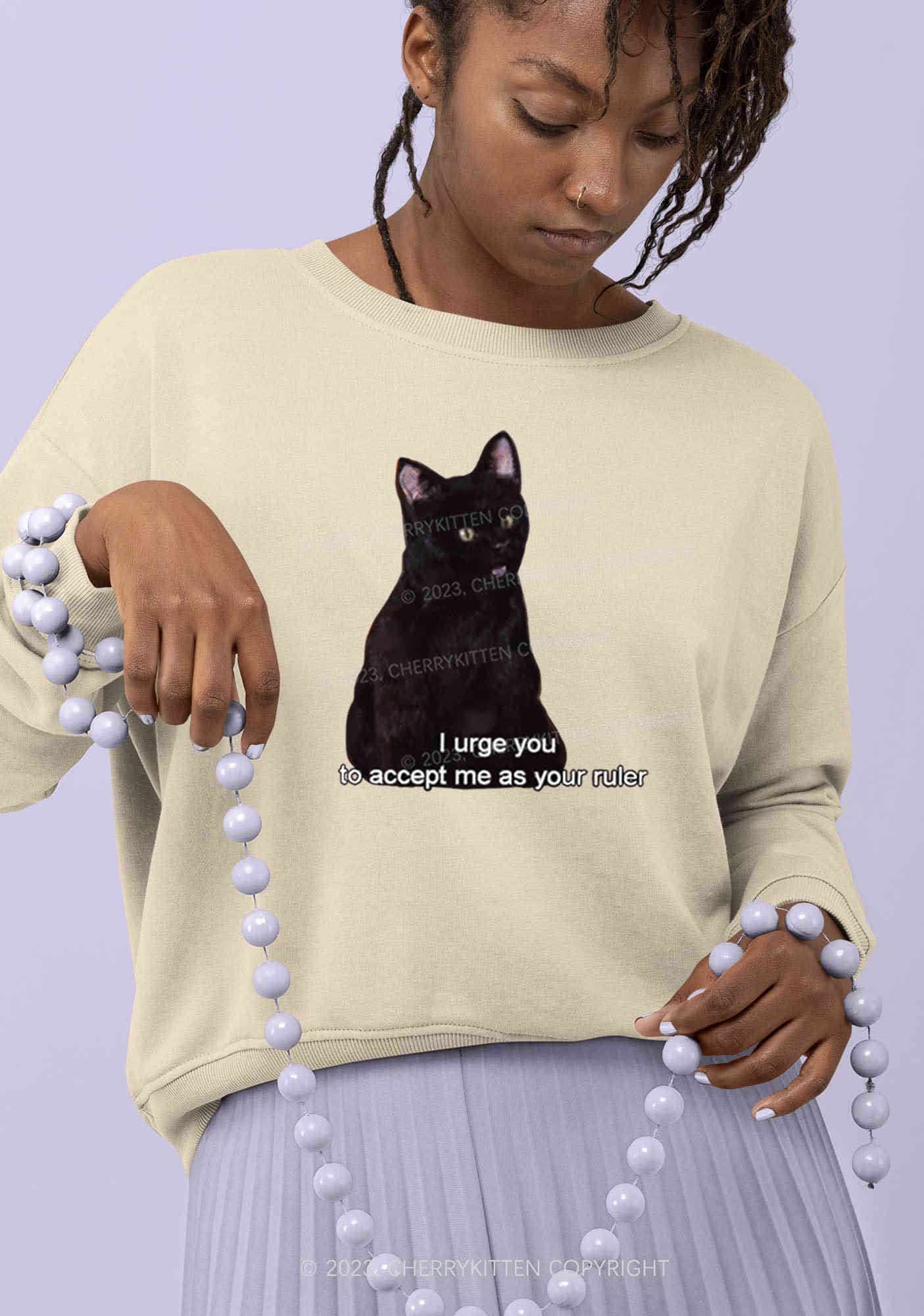 I Urge You To Accept Me As Your Ruler Halloween Y2K Sweatshirt Cherrykitten - Image 2