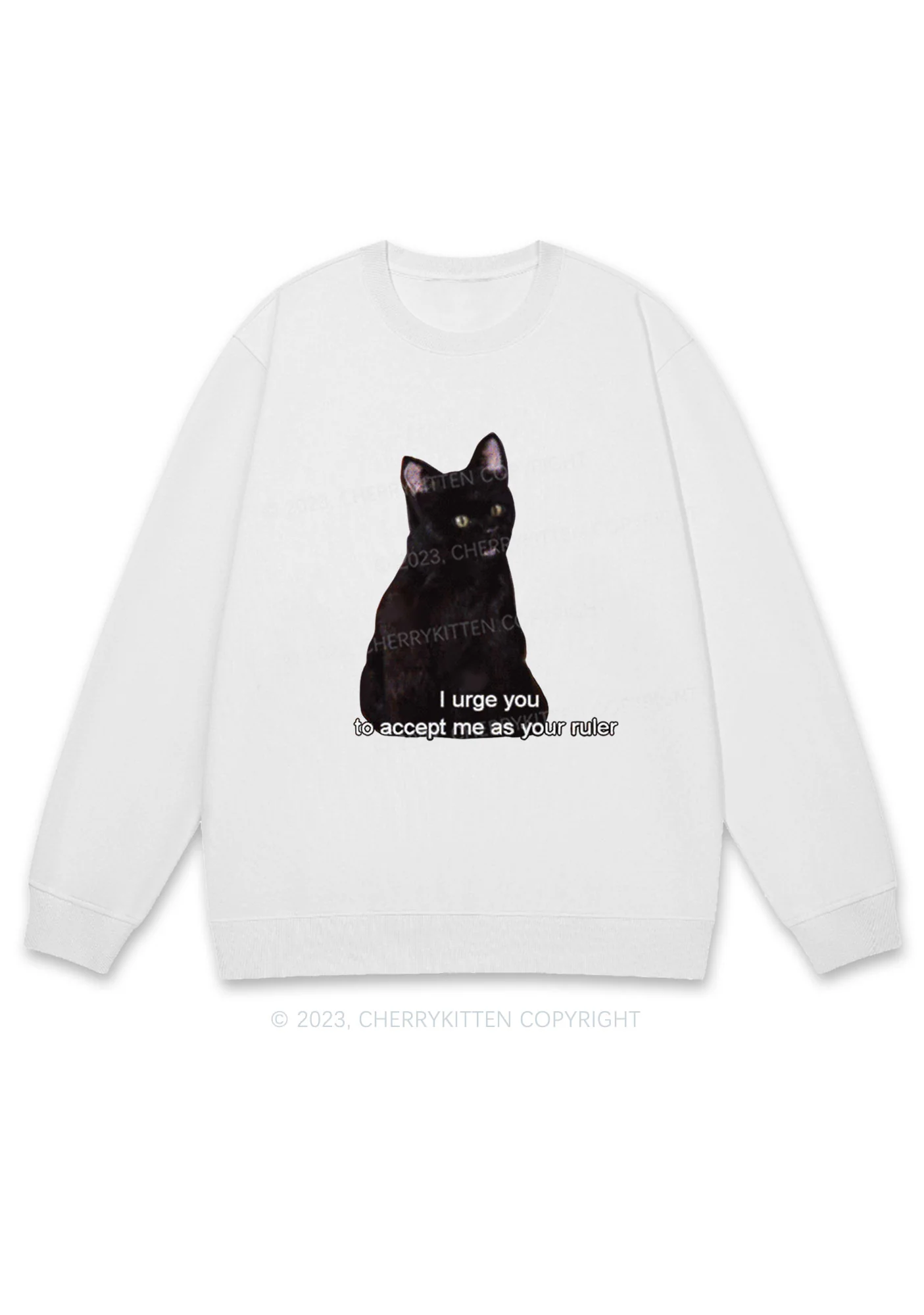 I Urge You To Accept Me As Your Ruler Halloween Y2K Sweatshirt Cherrykitten - Image 3
