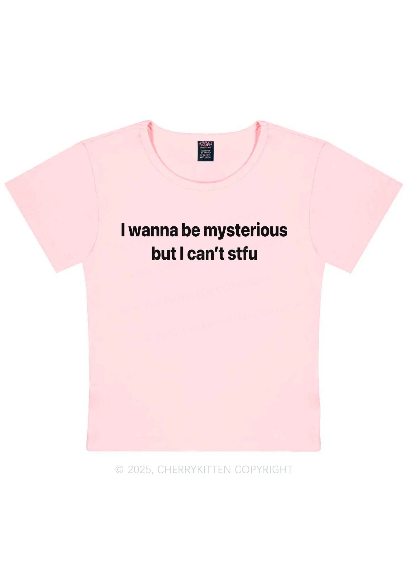 I Wanna Be Mysterious Y2K Baby Tee Cherrykitten - Image 12