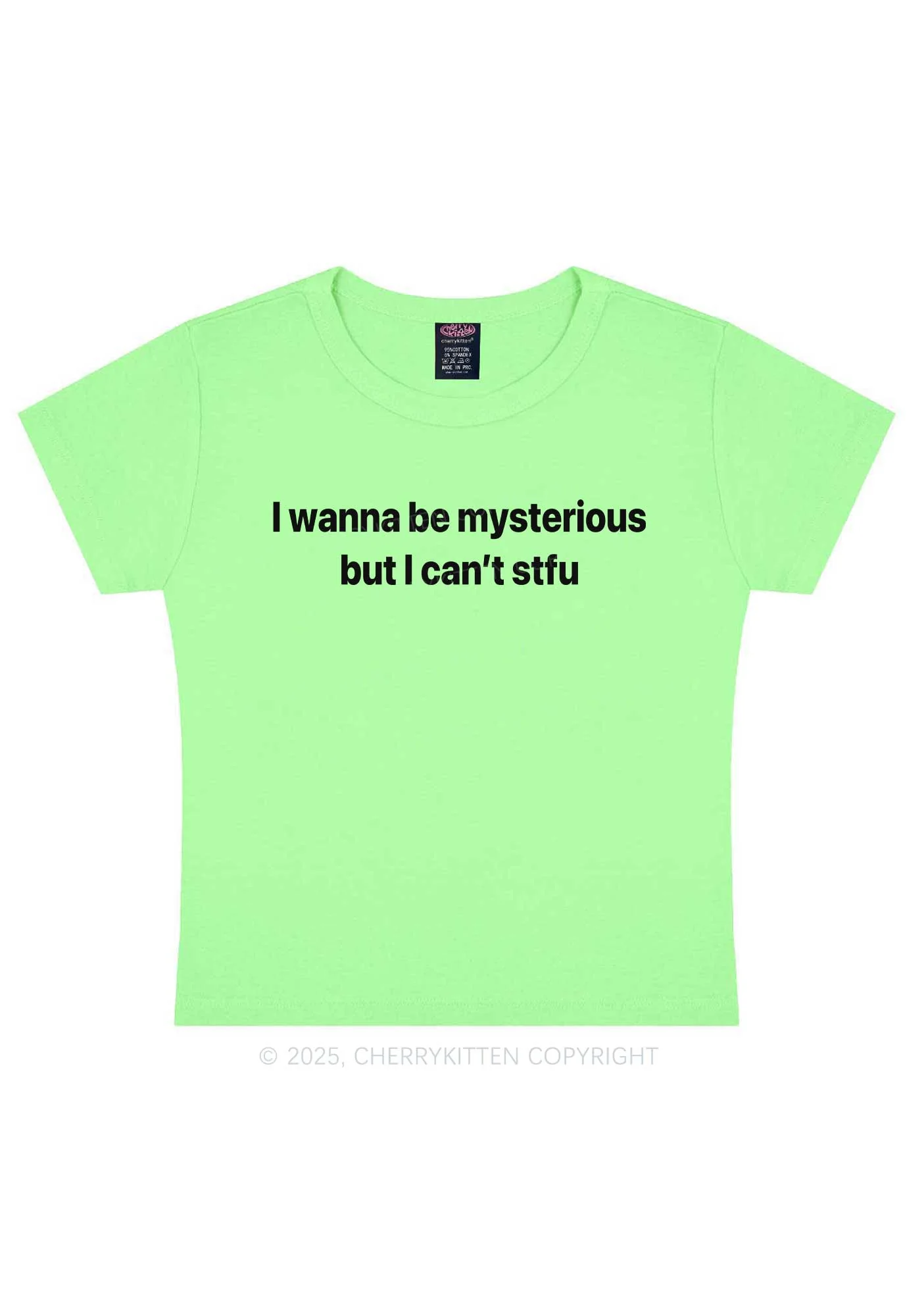 I Wanna Be Mysterious Y2K Baby Tee Cherrykitten - Image 13