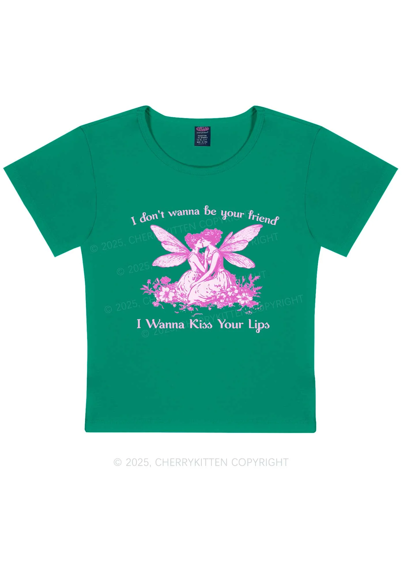 I Wanna Kiss Your Lips Pride Y2K Baby Tee Cherrykitten - Image 11