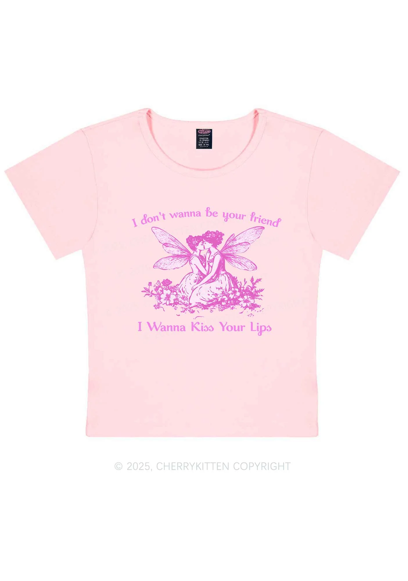 I Wanna Kiss Your Lips Pride Y2K Baby Tee Cherrykitten - Image 12