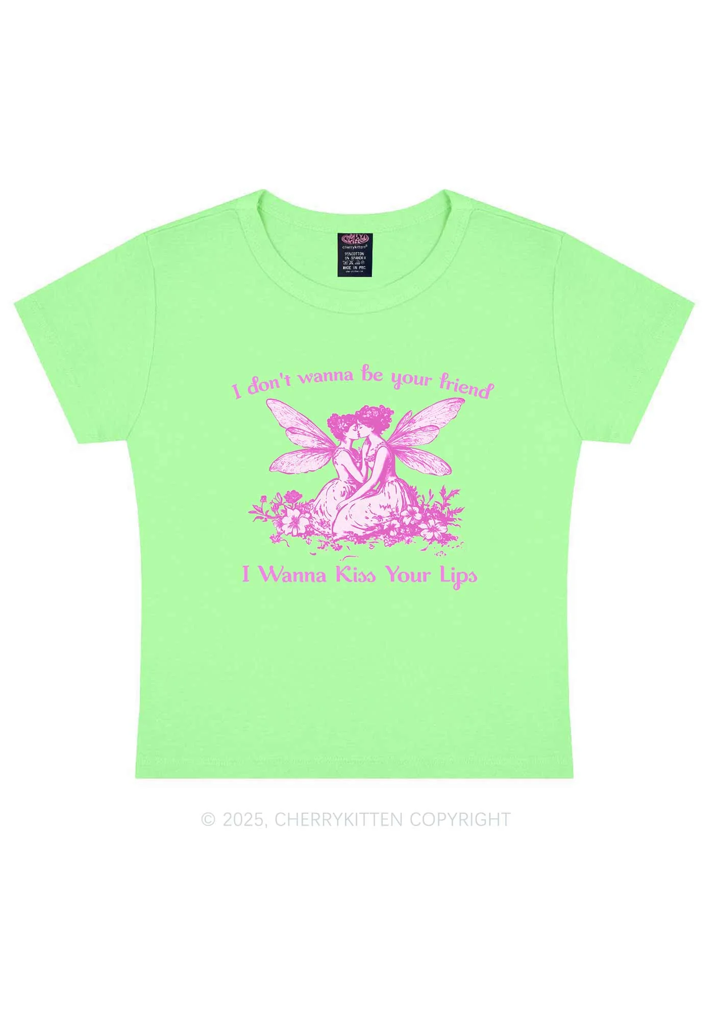 I Wanna Kiss Your Lips Pride Y2K Baby Tee Cherrykitten - Image 13