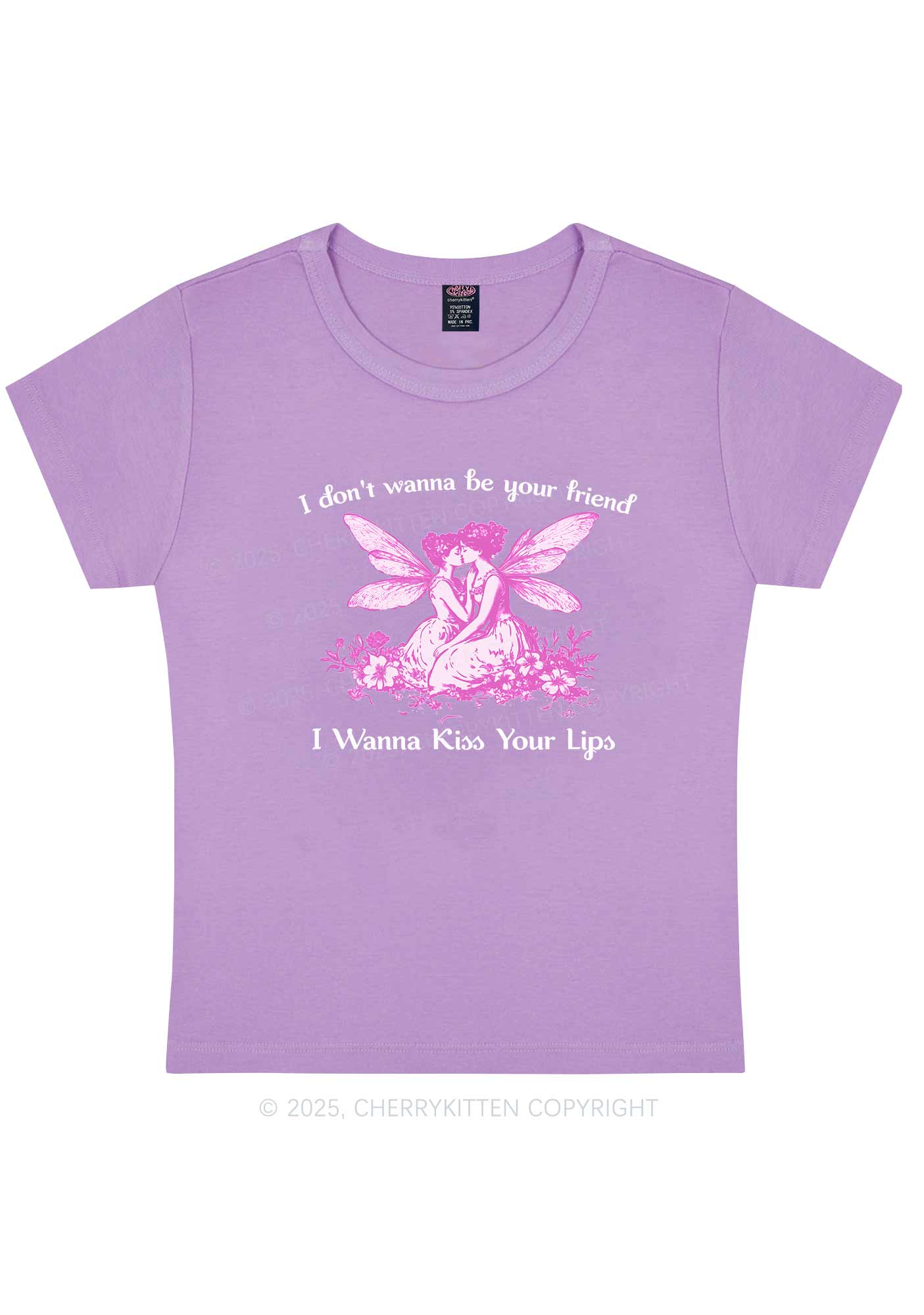 I Wanna Kiss Your Lips Pride Y2K Baby Tee Cherrykitten - Image 5