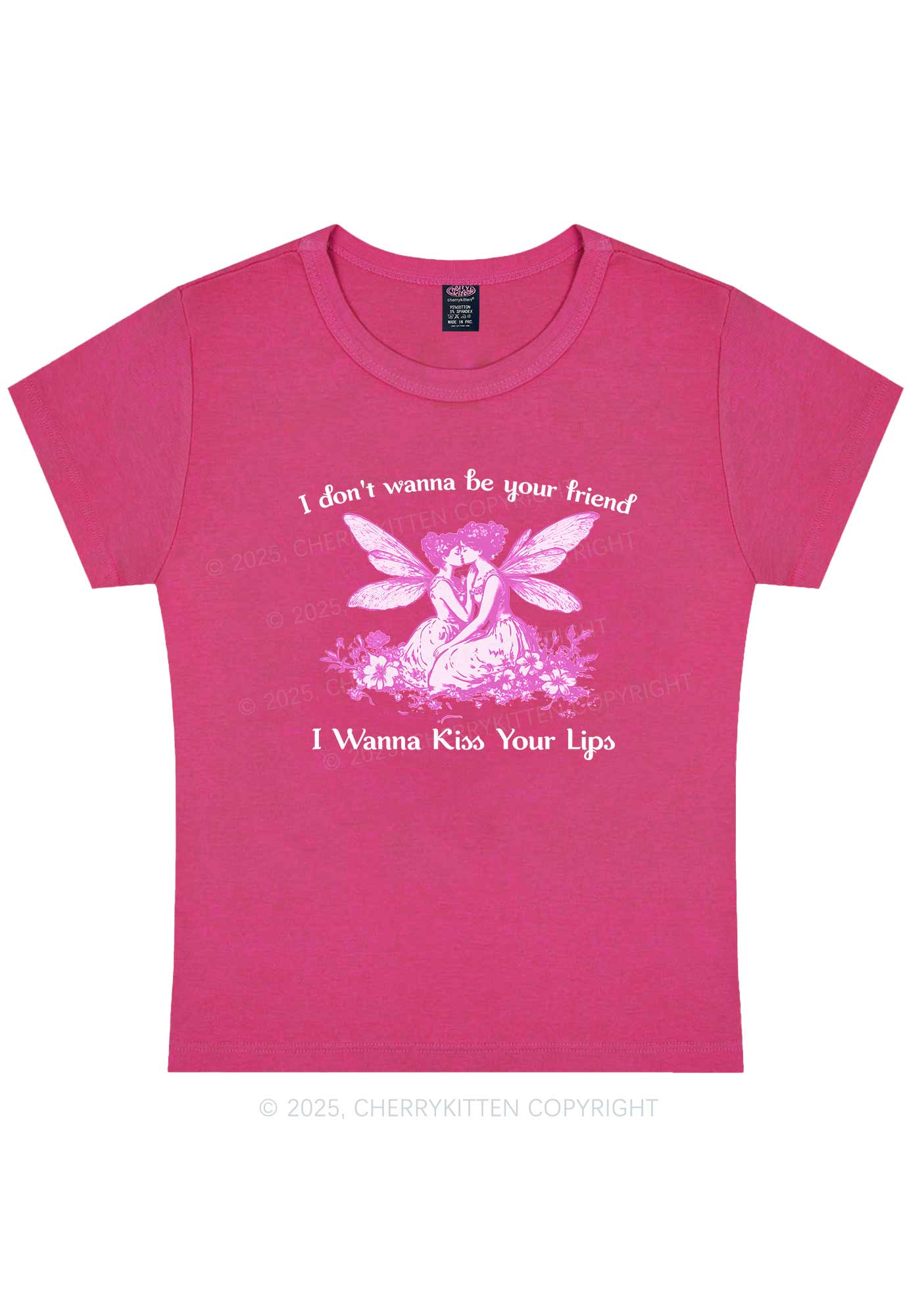 I Wanna Kiss Your Lips Pride Y2K Baby Tee Cherrykitten - Image 6