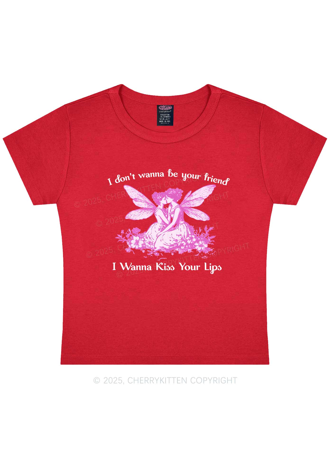 I Wanna Kiss Your Lips Pride Y2K Baby Tee Cherrykitten - Image 8
