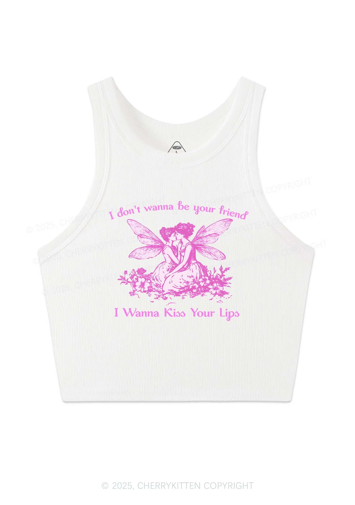 I Wanna Kiss Your Lips Pride Y2K Crop Tank Top Cherrykitten - Image 3