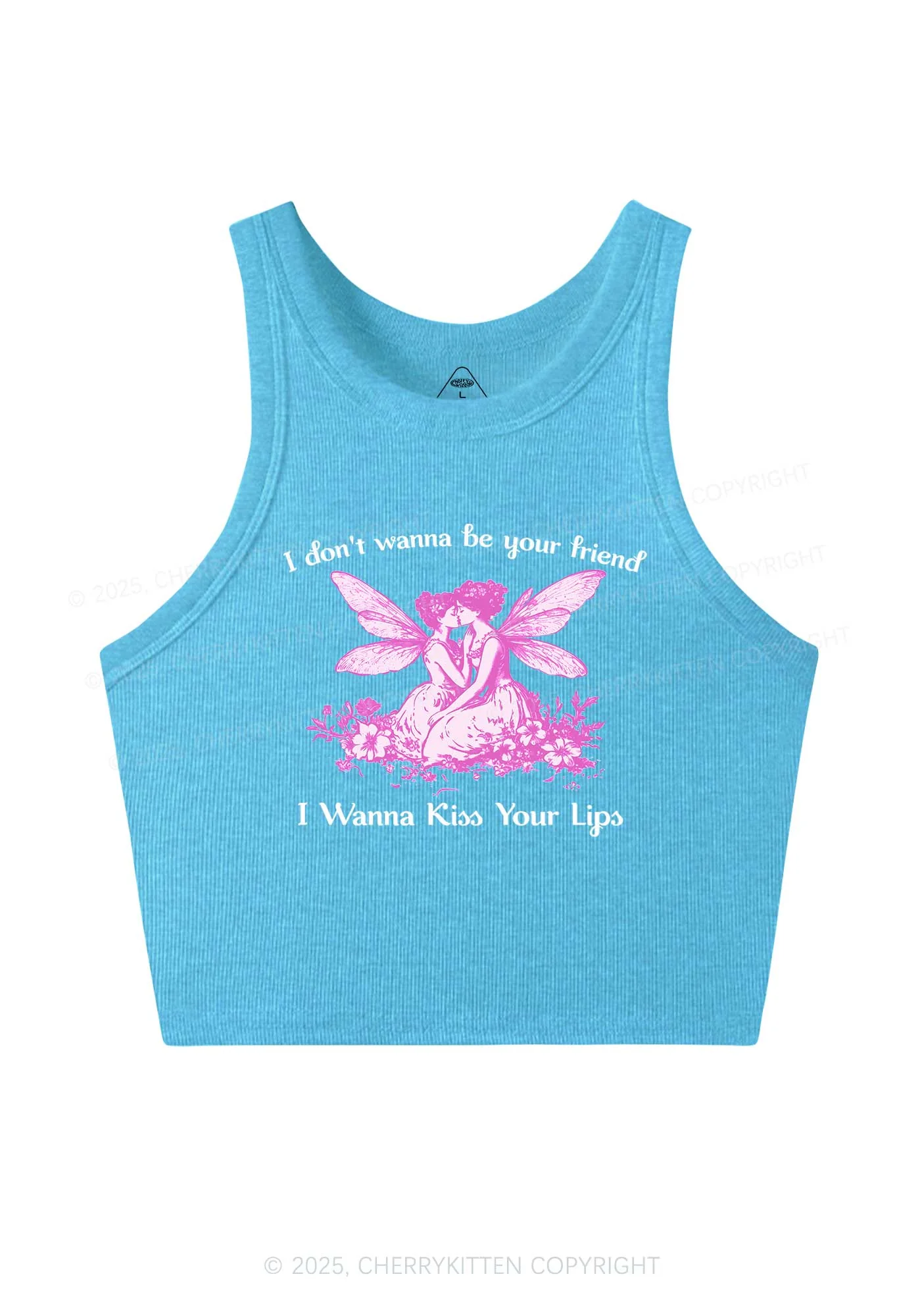 I Wanna Kiss Your Lips Pride Y2K Crop Tank Top Cherrykitten - Image 4
