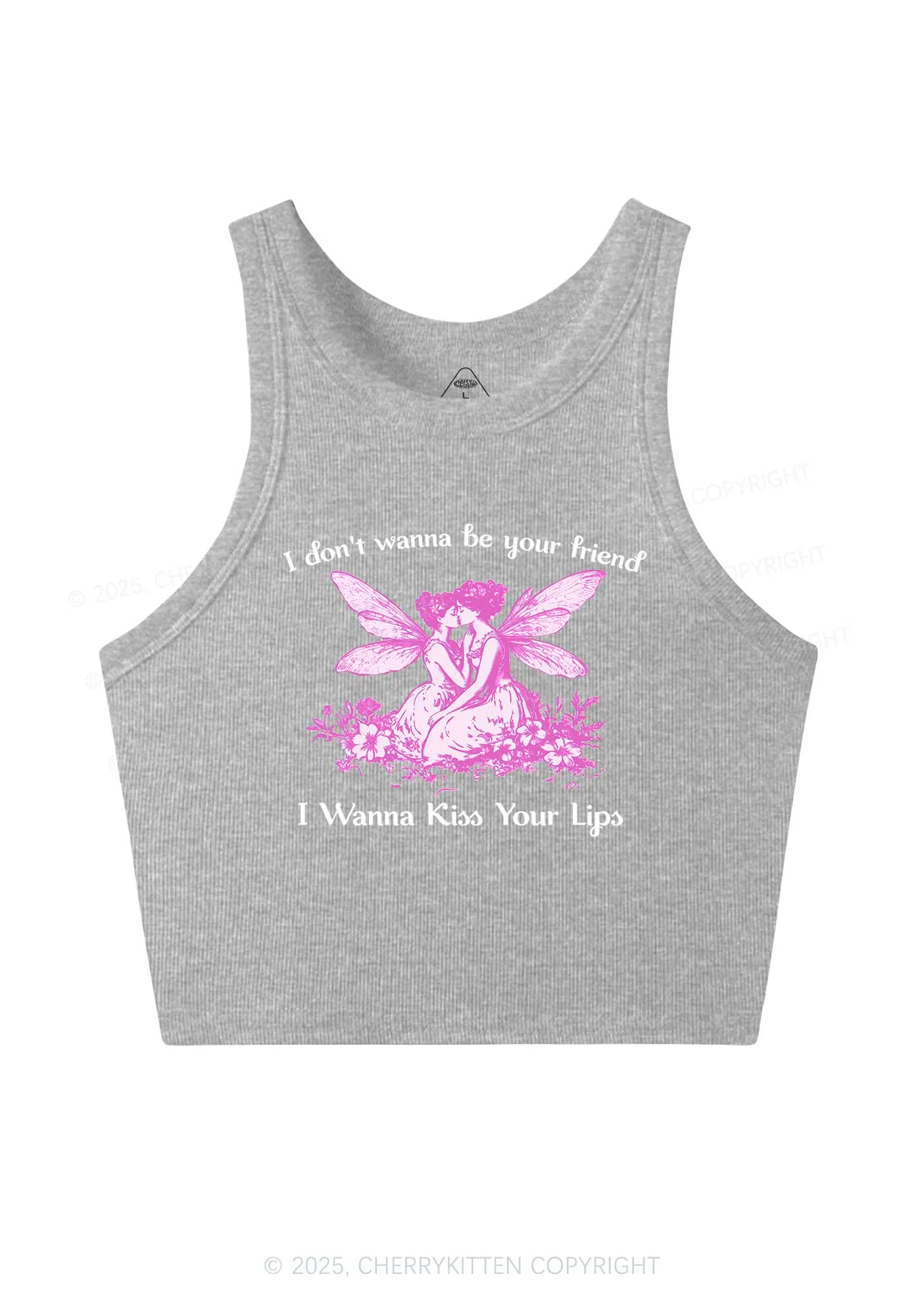 I Wanna Kiss Your Lips Pride Y2K Crop Tank Top Cherrykitten - Image 5