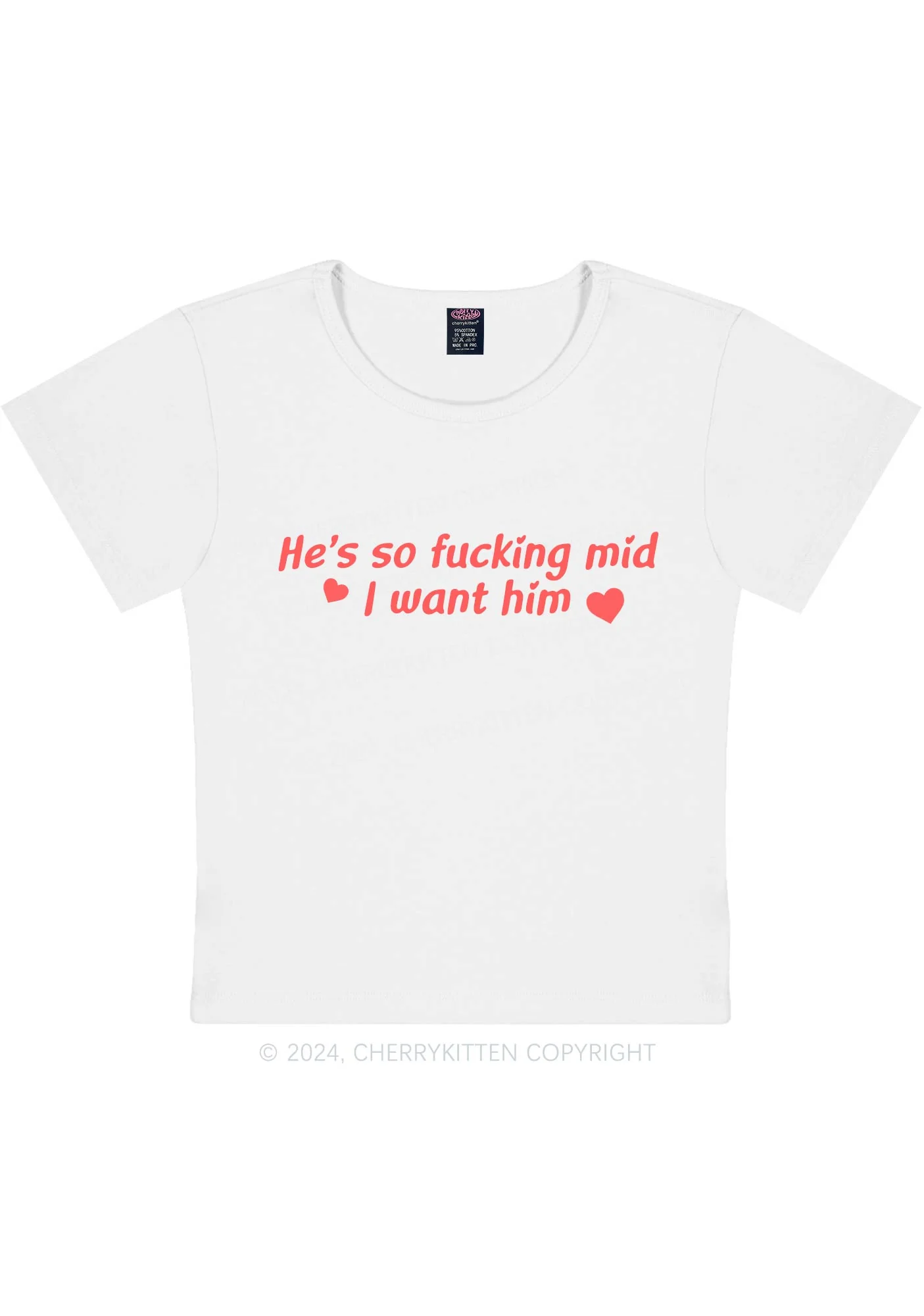 I Want Him Y2K Baby Tee Cherrykitten - Image 4