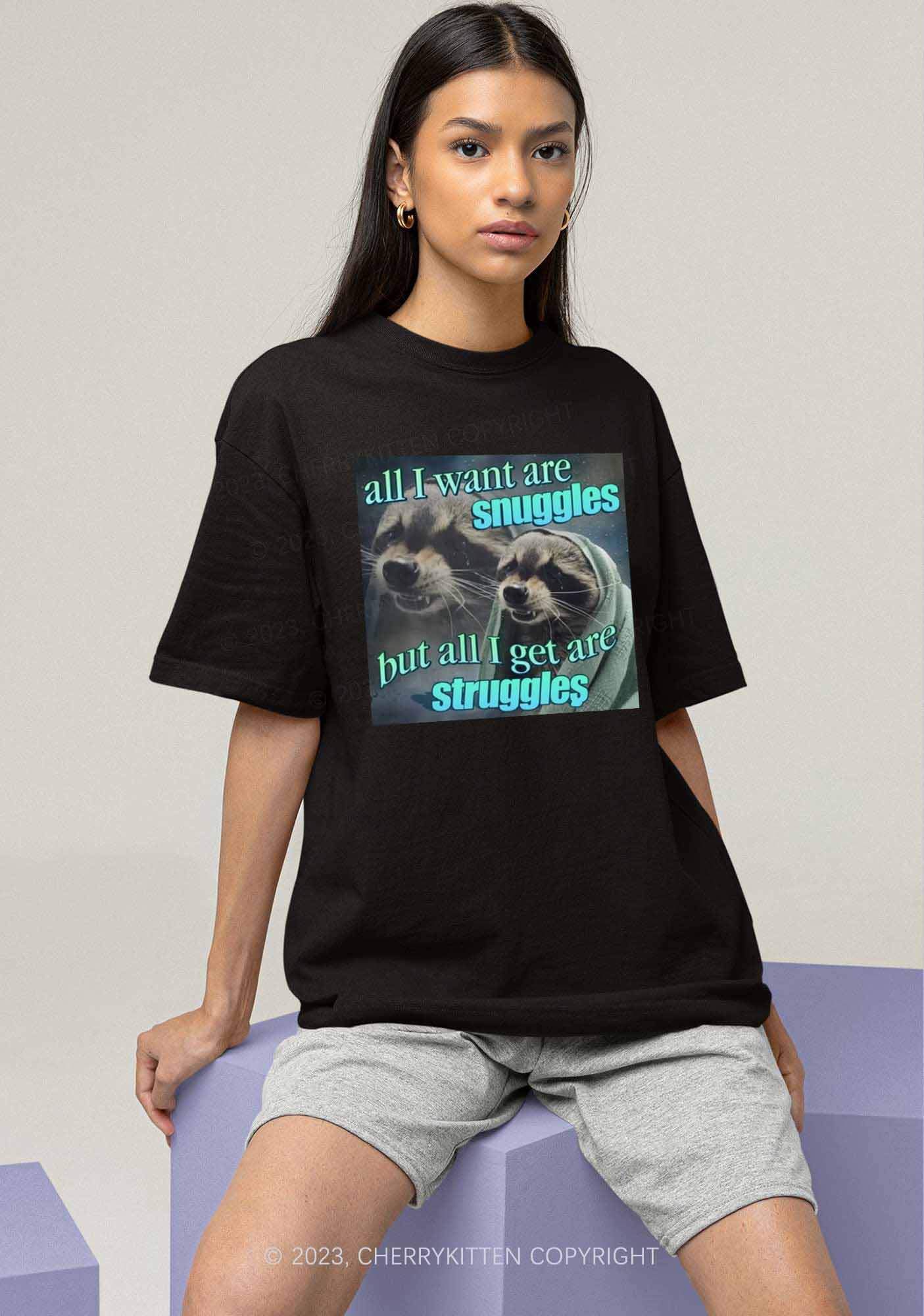 I Want Snuggles Y2K Chunky Shirt Cherrykitten - Image 2