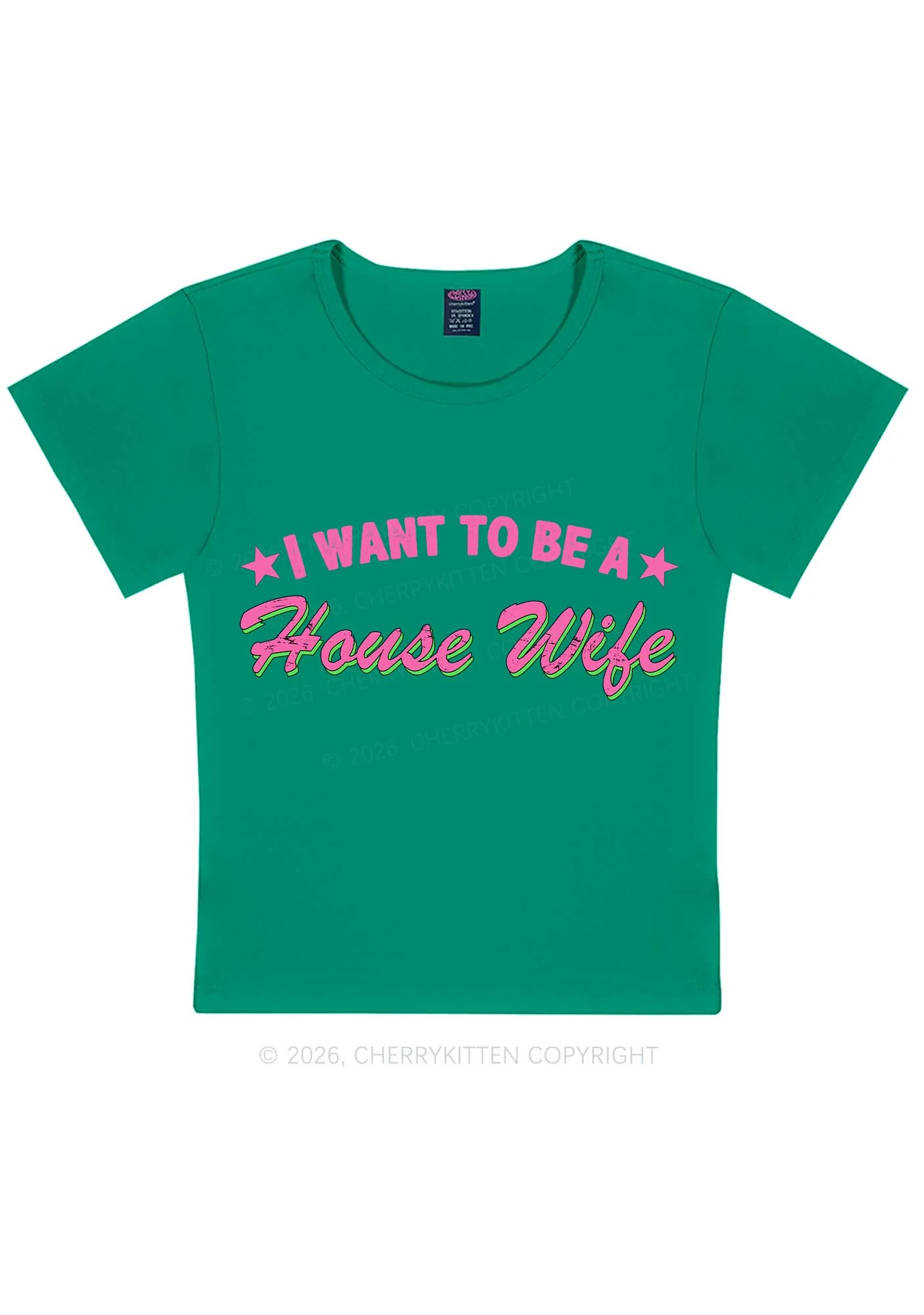 I Want To Be House Wife Y2K Baby Tee Cherrykitten - Image 11