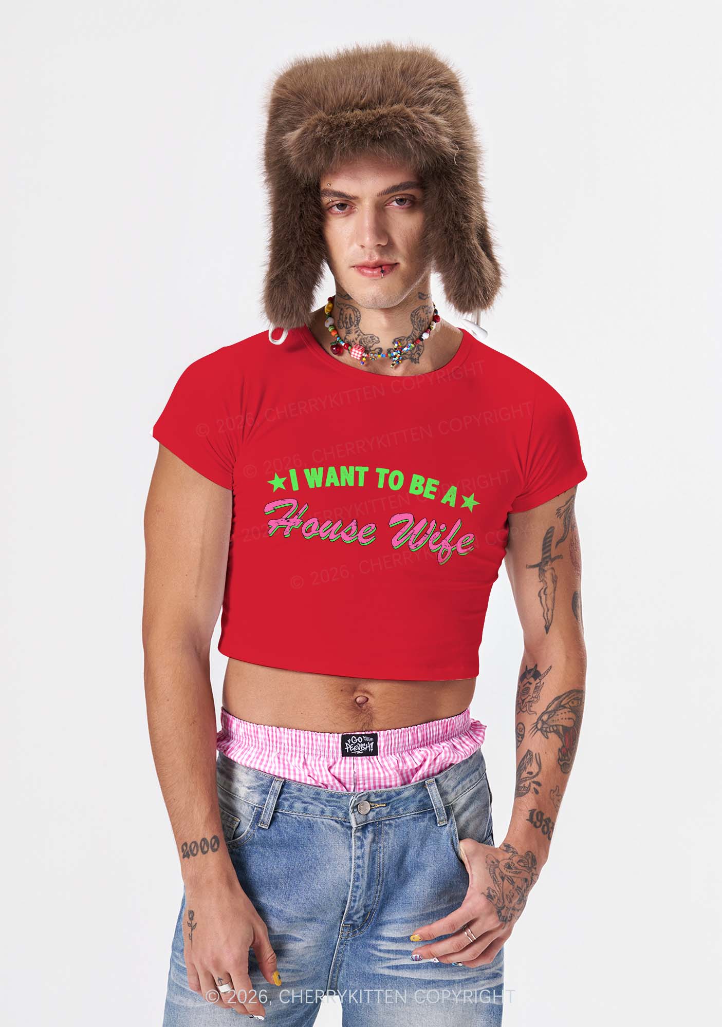 I Want To Be House Wife Y2K Baby Tee Cherrykitten - Image 2