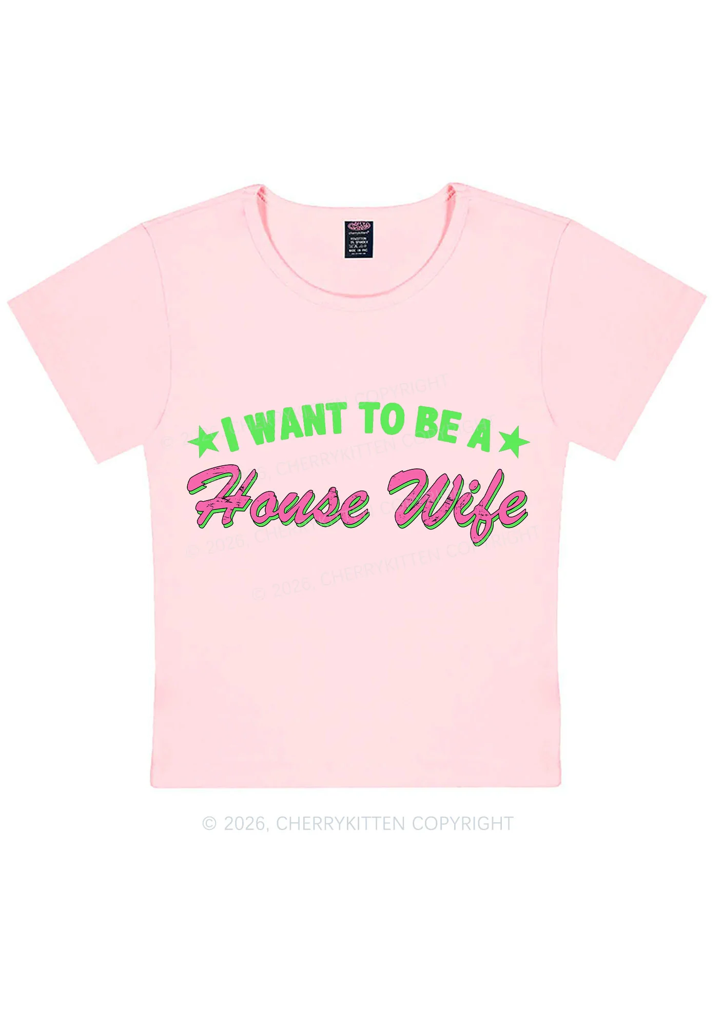 I Want To Be House Wife Y2K Baby Tee Cherrykitten - Image 4