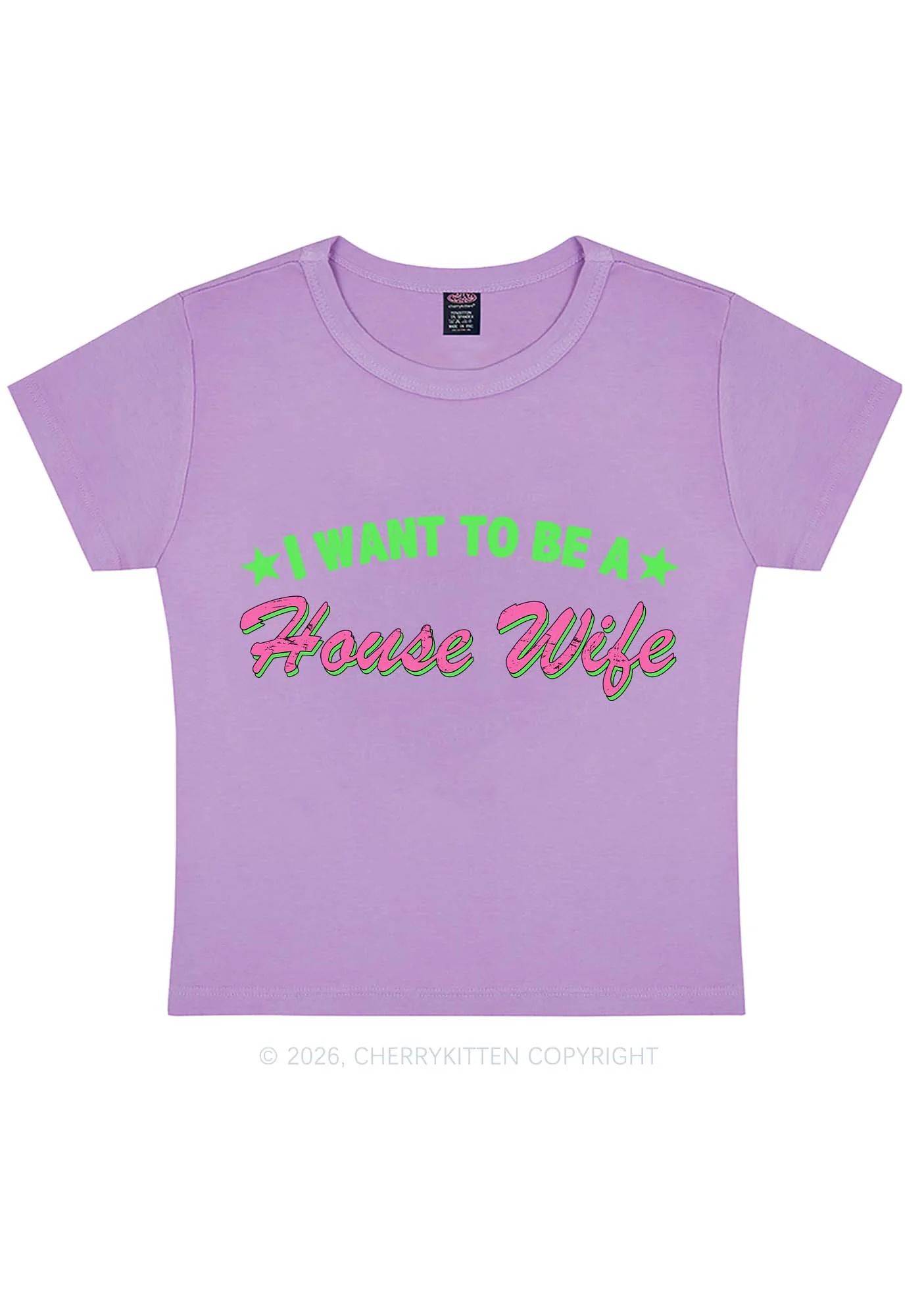I Want To Be House Wife Y2K Baby Tee Cherrykitten - Image 5