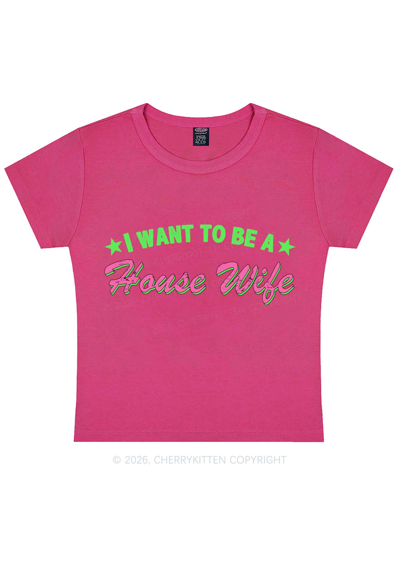 I Want To Be House Wife Y2K Baby Tee Cherrykitten - Image 6