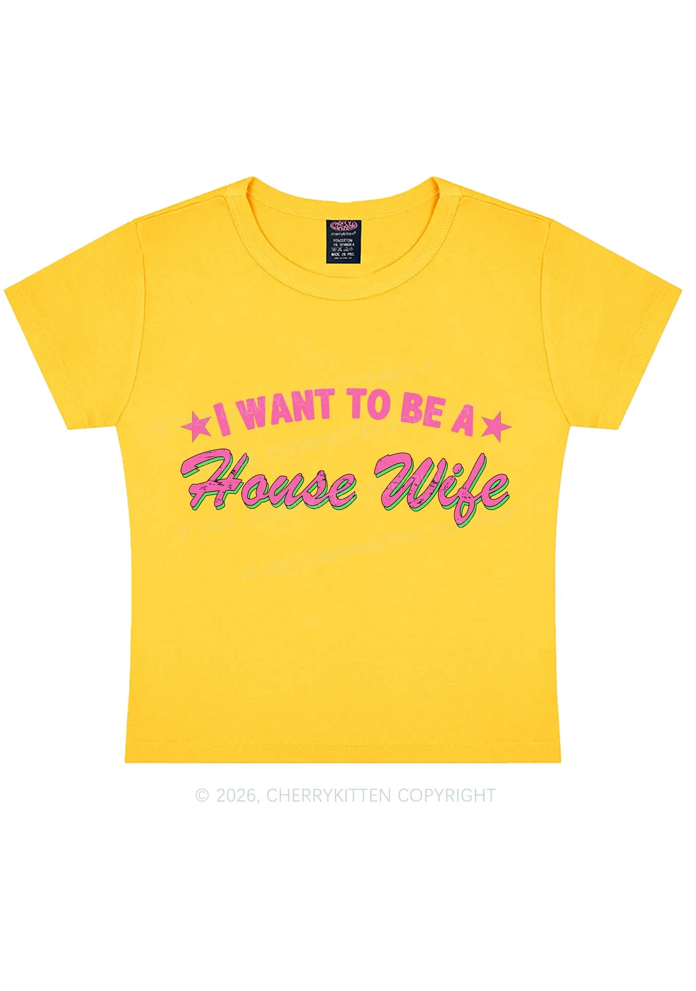 I Want To Be House Wife Y2K Baby Tee Cherrykitten - Image 7