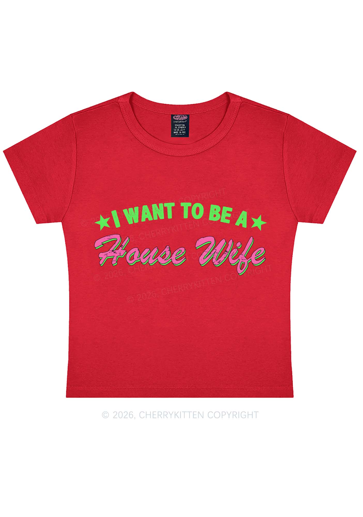 I Want To Be House Wife Y2K Baby Tee Cherrykitten - Image 8