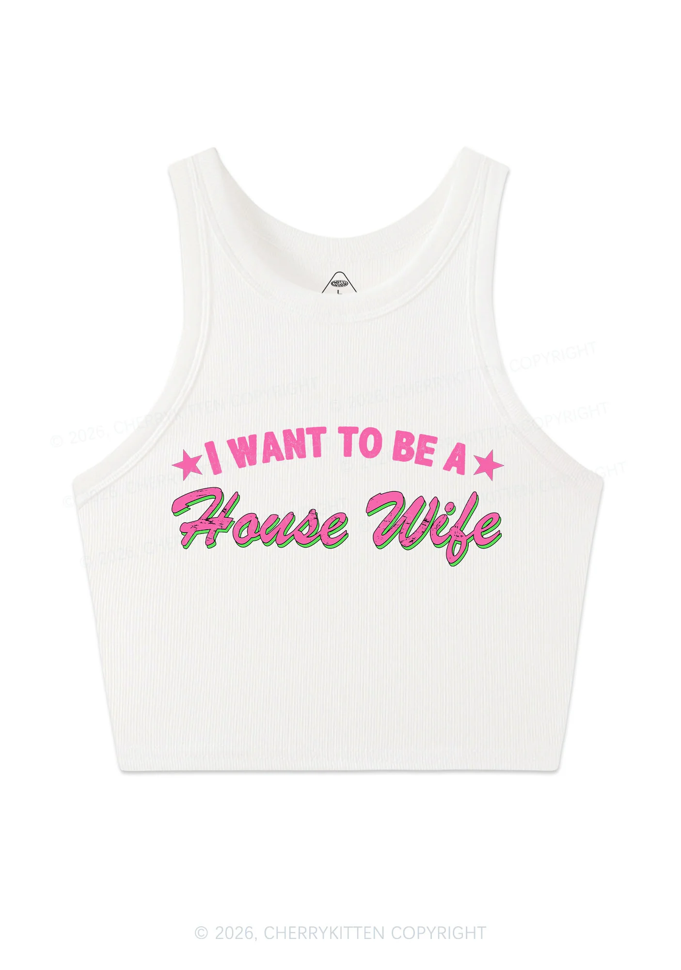 I Want To Be House Wife Y2K Crop Tank Top Cherrykitten - Image 4