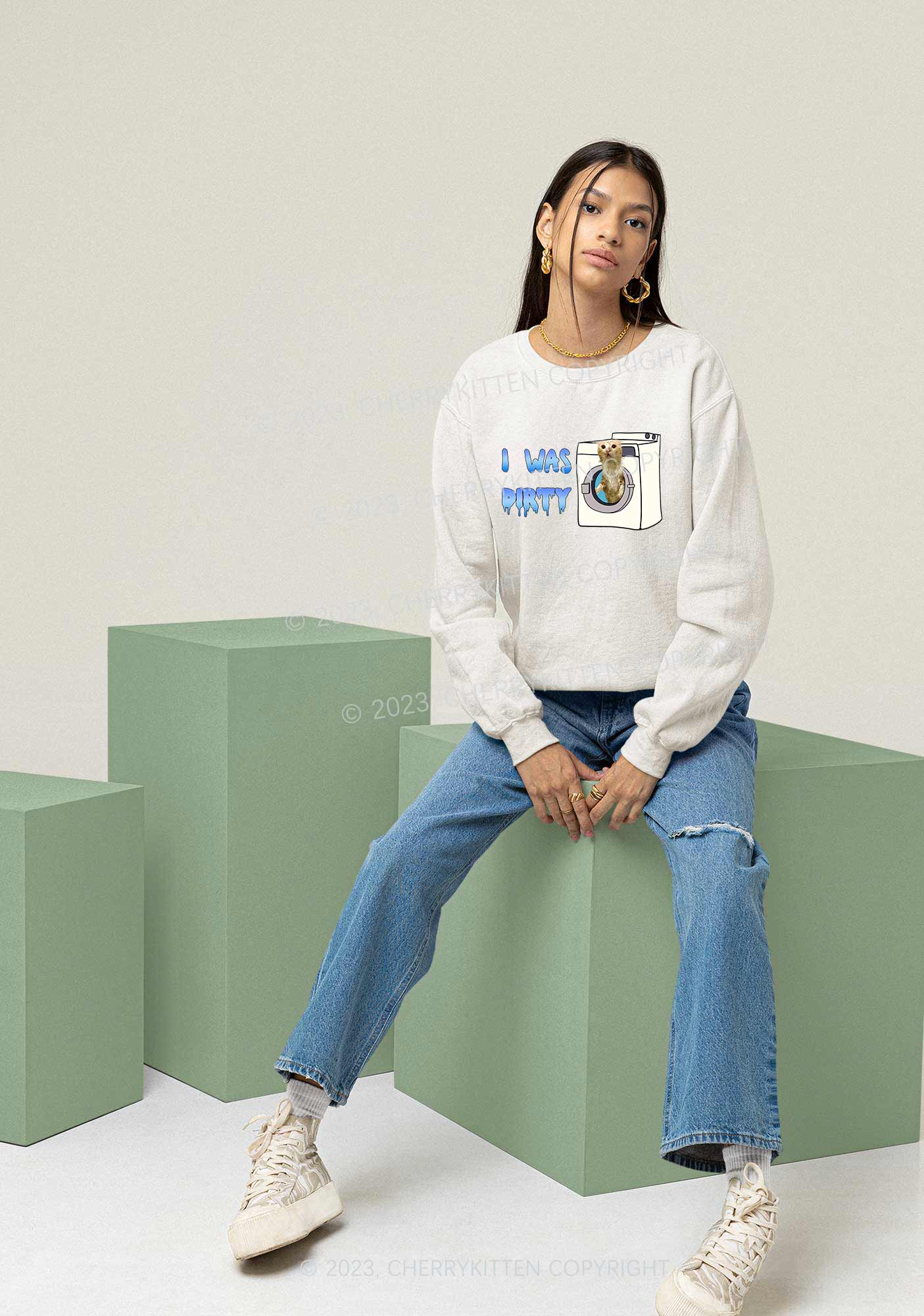 I Was Dirty Y2K Sweatshirt Cherrykitten - Image 2
