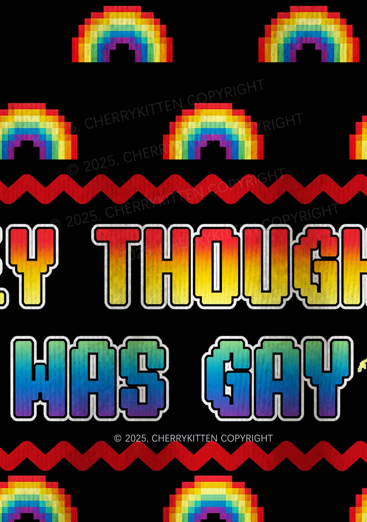 I Was Gay Pride Y2K Christmas Knit Sweatshirt Cherrykitten - Image 4