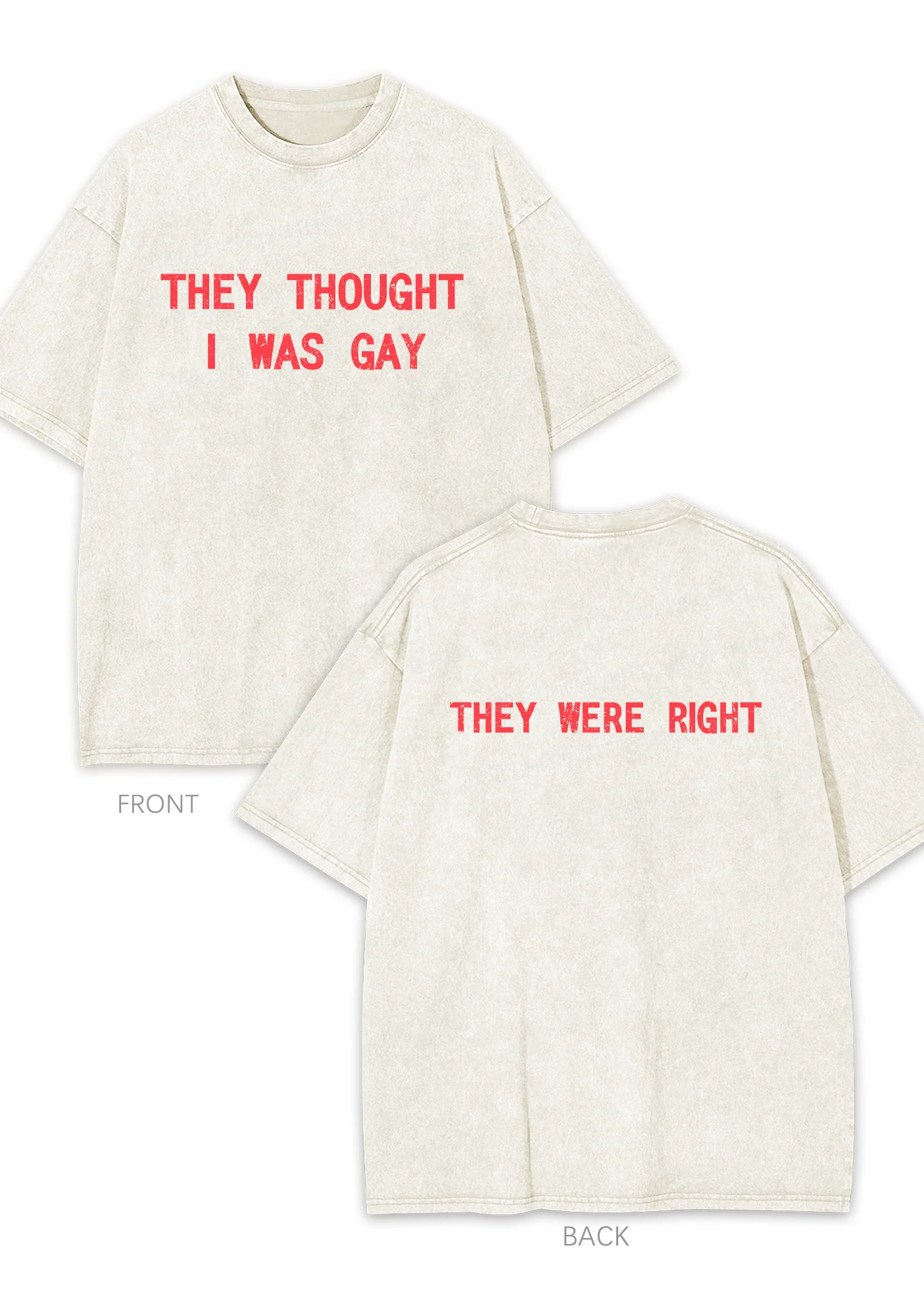 I Was Gay Two Sides Y2K Washed Tee Cherrykitten - Image 2