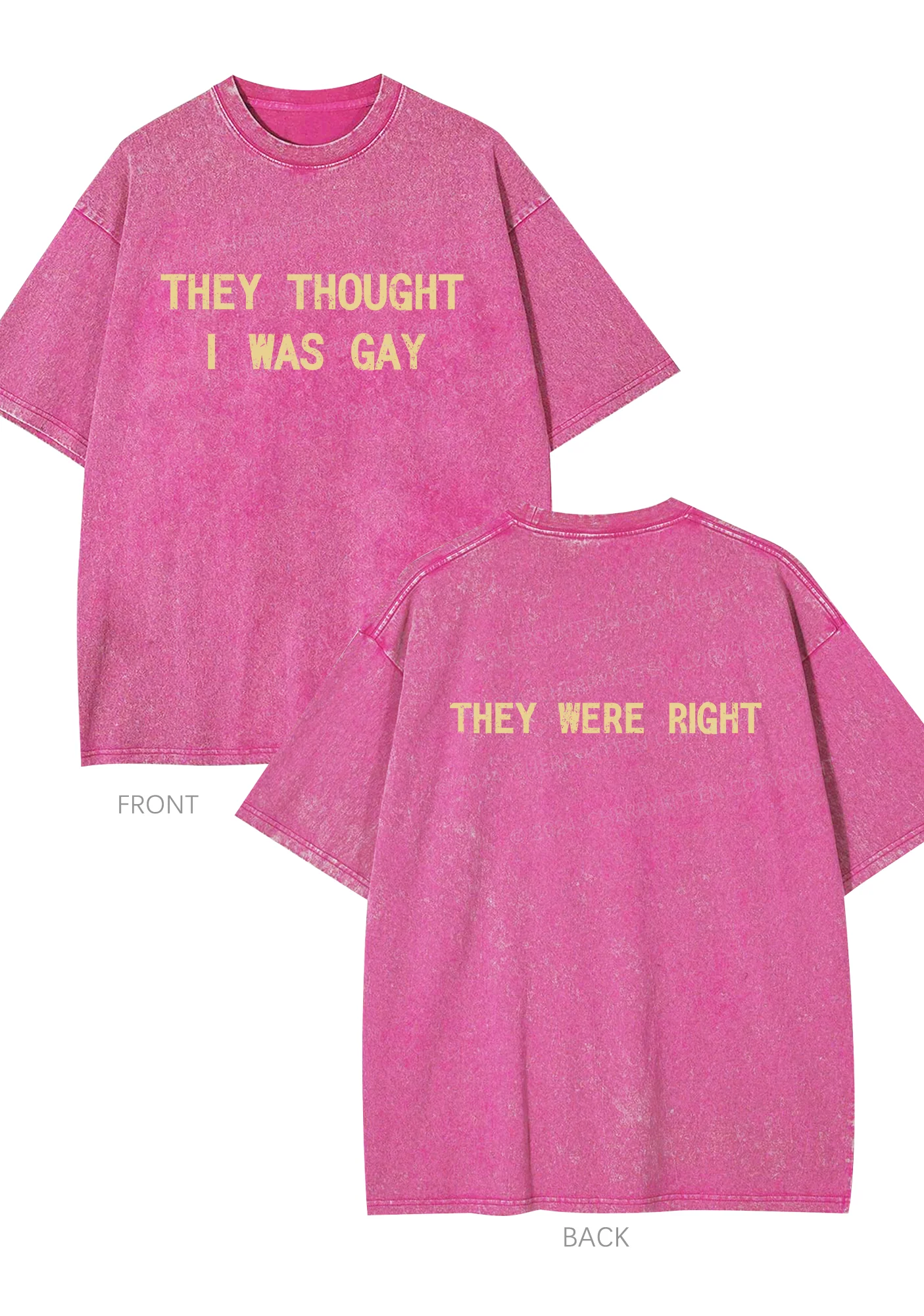 I Was Gay Two Sides Y2K Washed Tee Cherrykitten - Image 3
