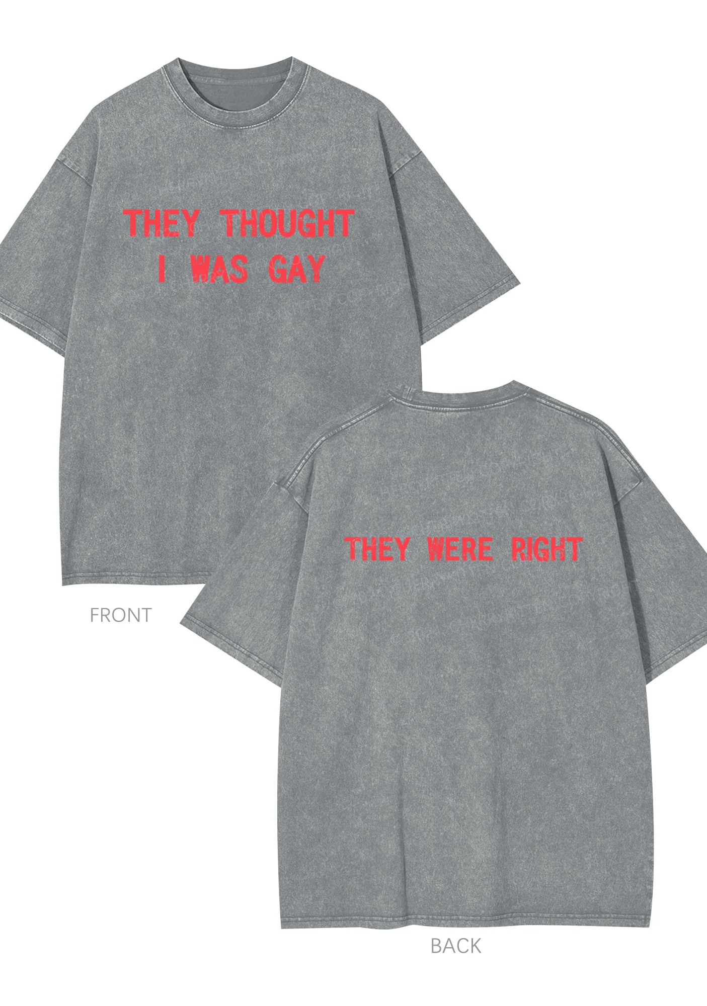 I Was Gay Two Sides Y2K Washed Tee Cherrykitten - Image 5