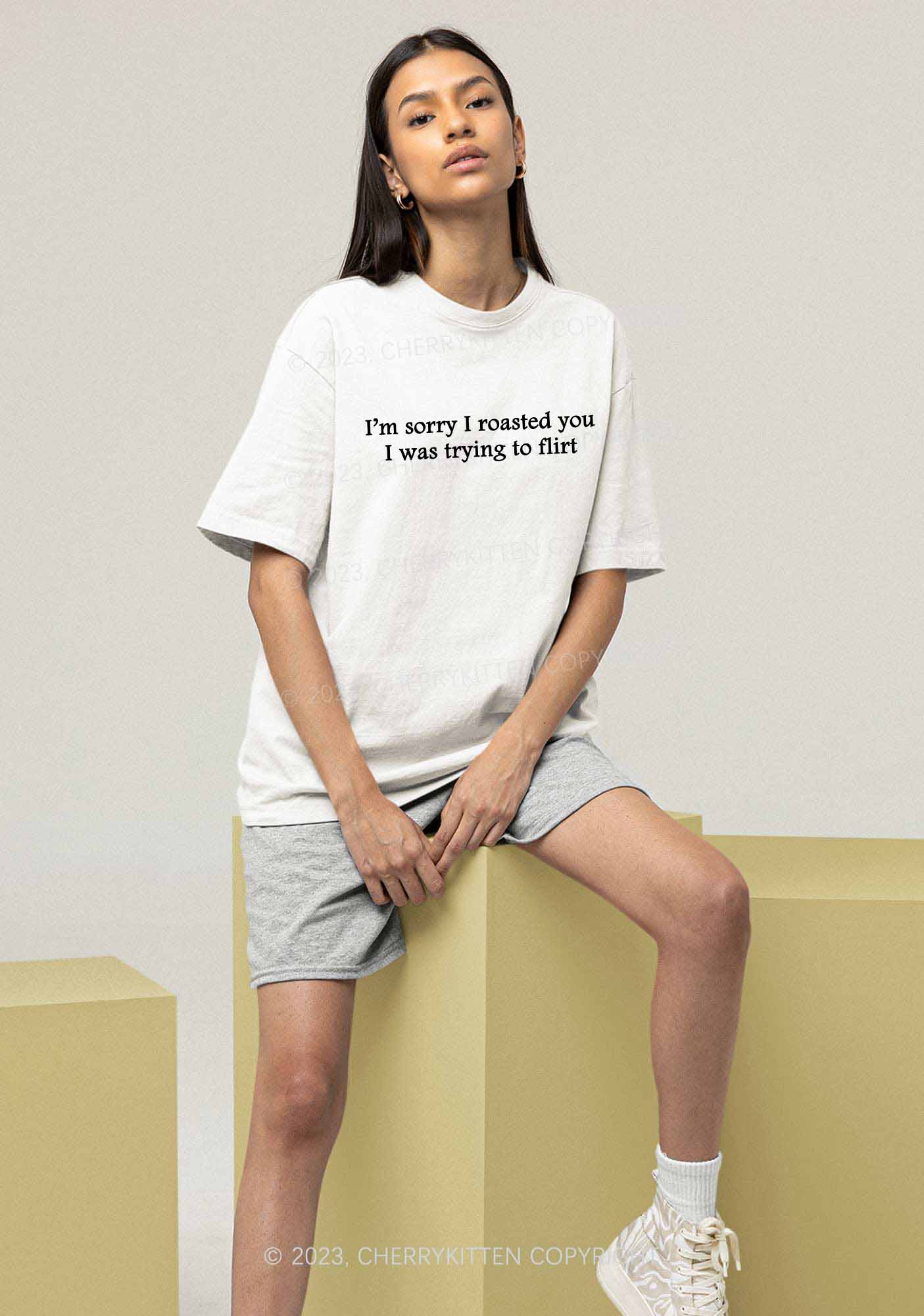 I Was Trying To Flirt Y2K Chunky Shirt Cherrykitten - Image 2