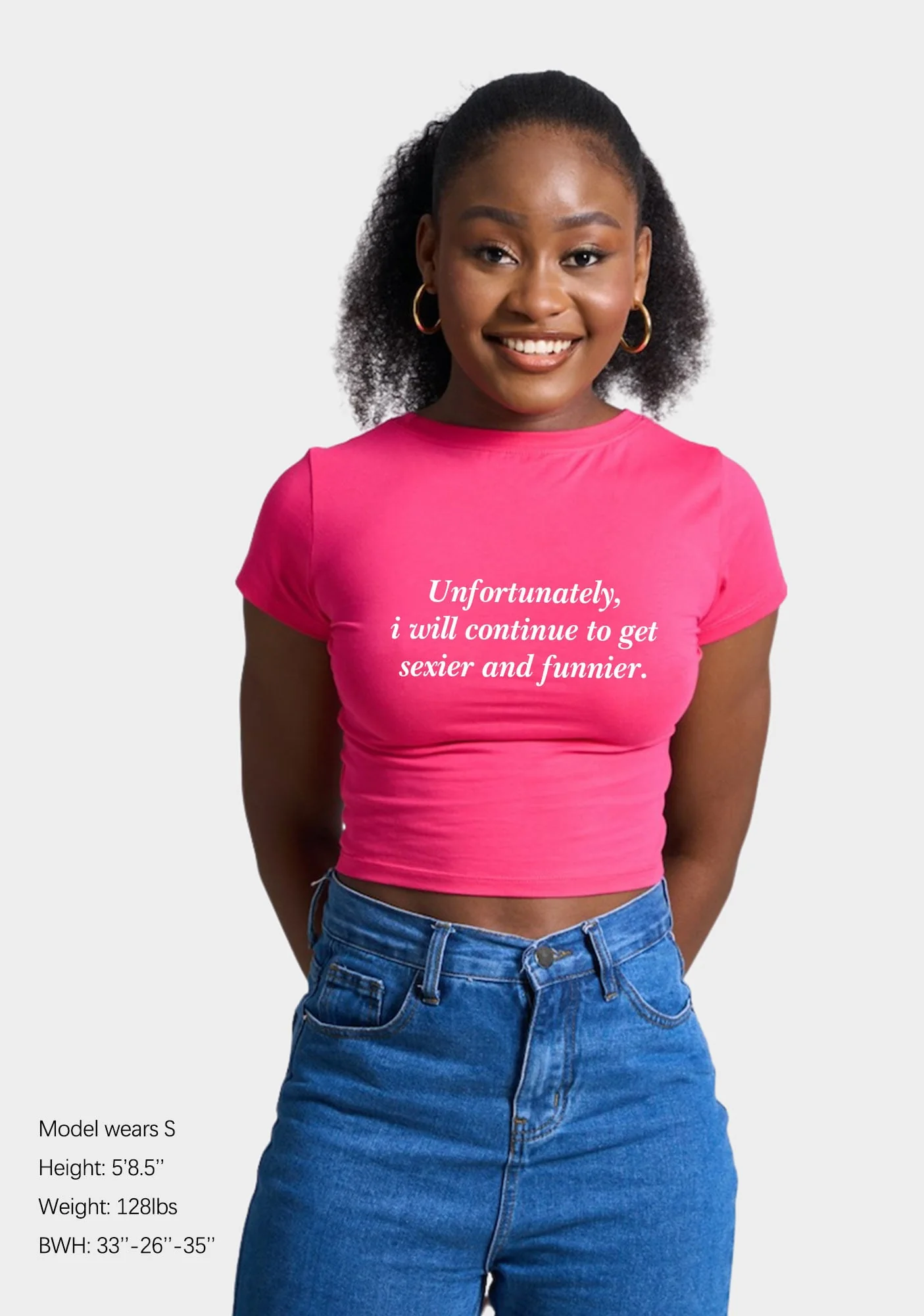 I Will Continue To Get Sexier And Funnier Y2K Baby Tee - Image 2