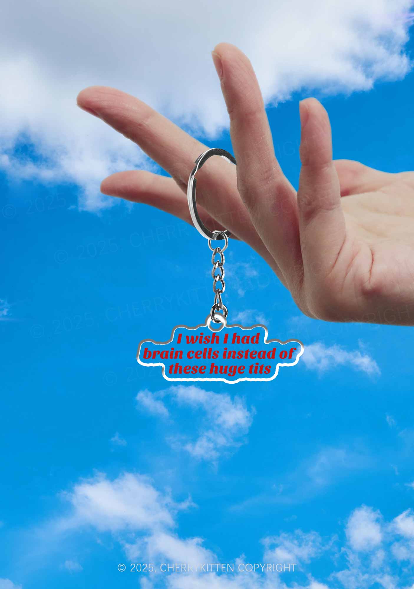 I Wish Brain Cells Y2K Keychain Cherrykitten - Image 2