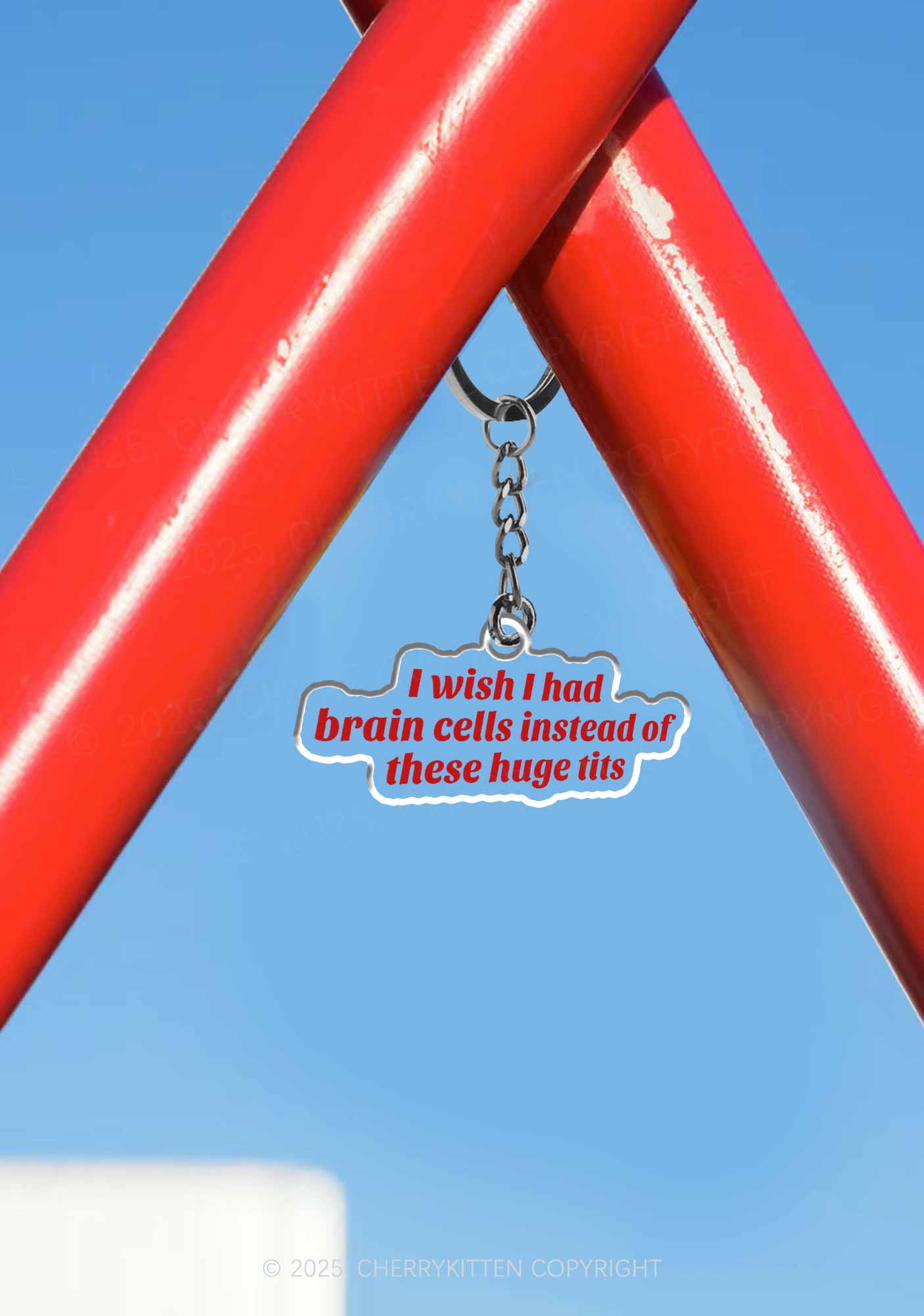 I Wish Brain Cells Y2K Keychain Cherrykitten - Image 3