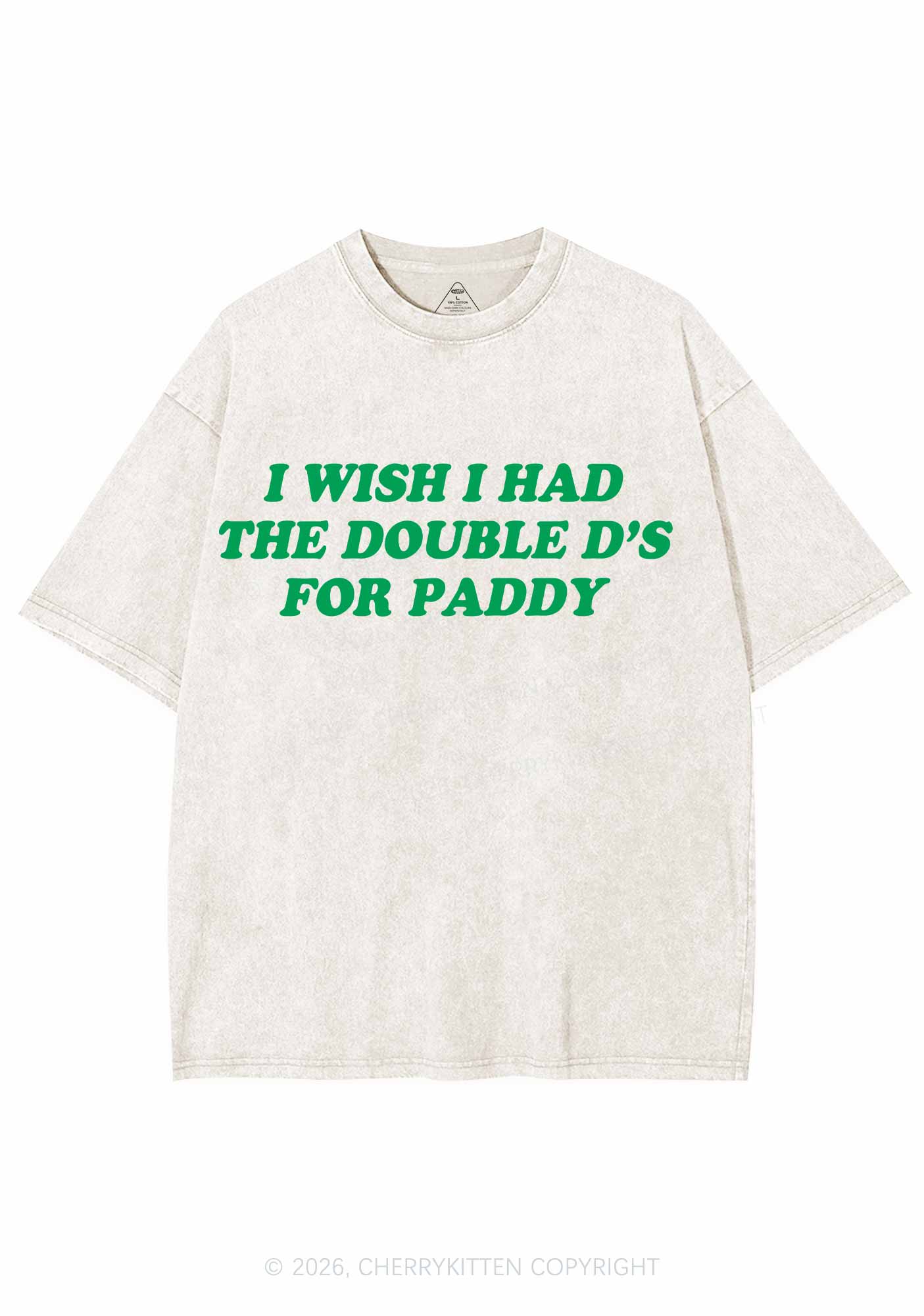 I Wish I Had Double Ds St Patricks Y2K Shirts Washed Tee Cherrykitten - Image 3