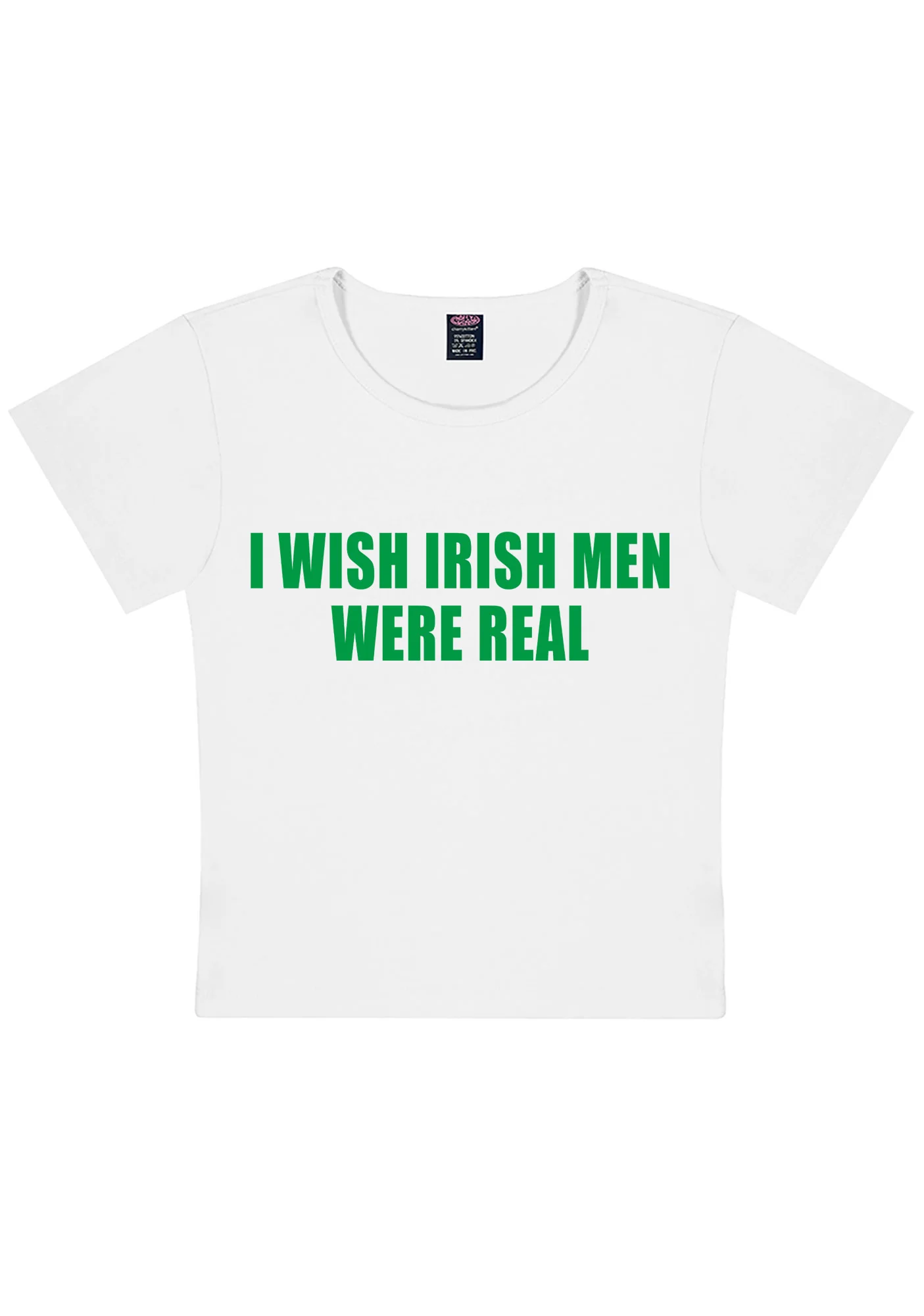 I Wish Irish Men Were Real St Patricks Y2K Baby Tee Cherrykitten - Image 4