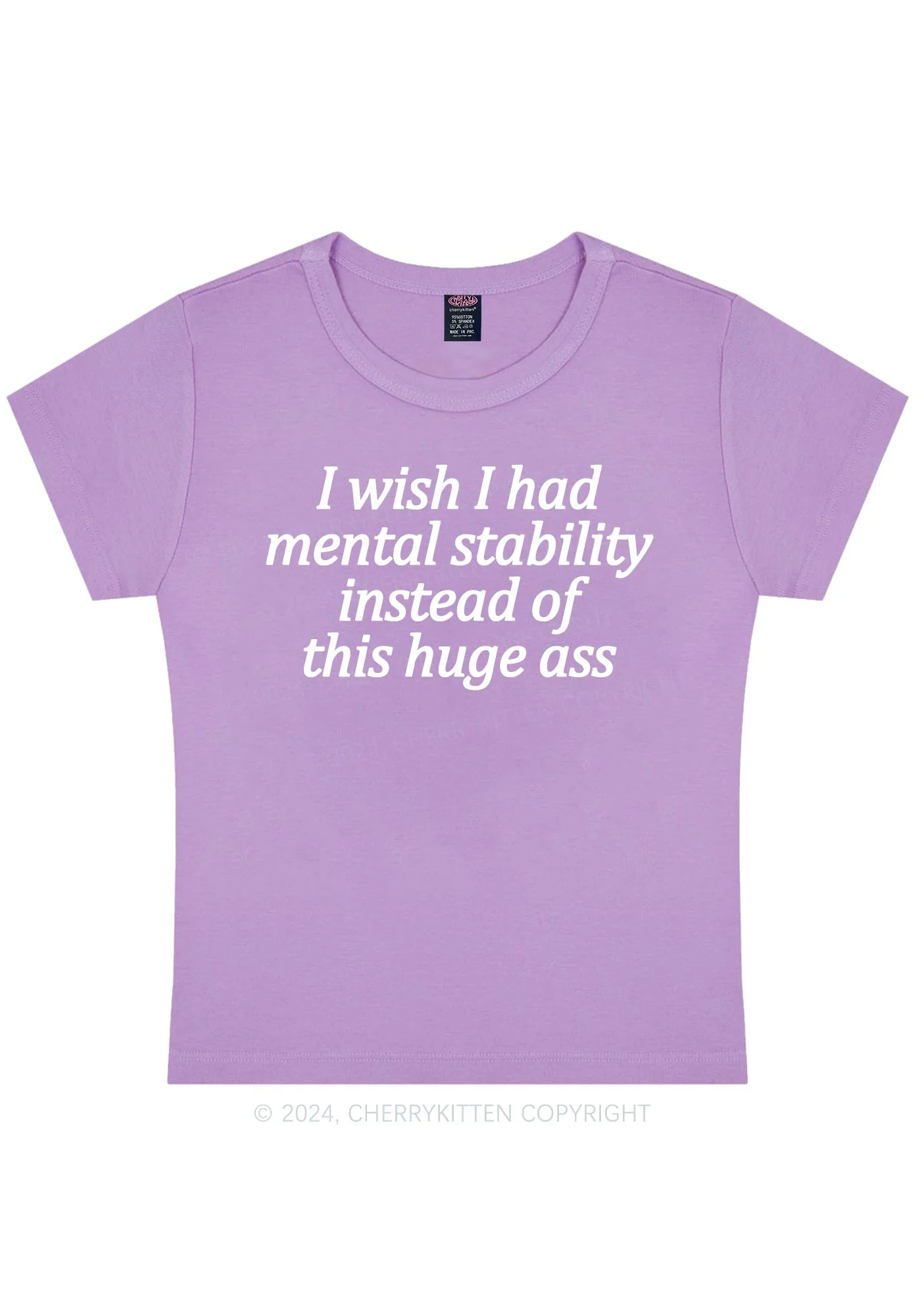 I Wish Mental Stability Y2K Baby Tee Cherrykitten - Image 6