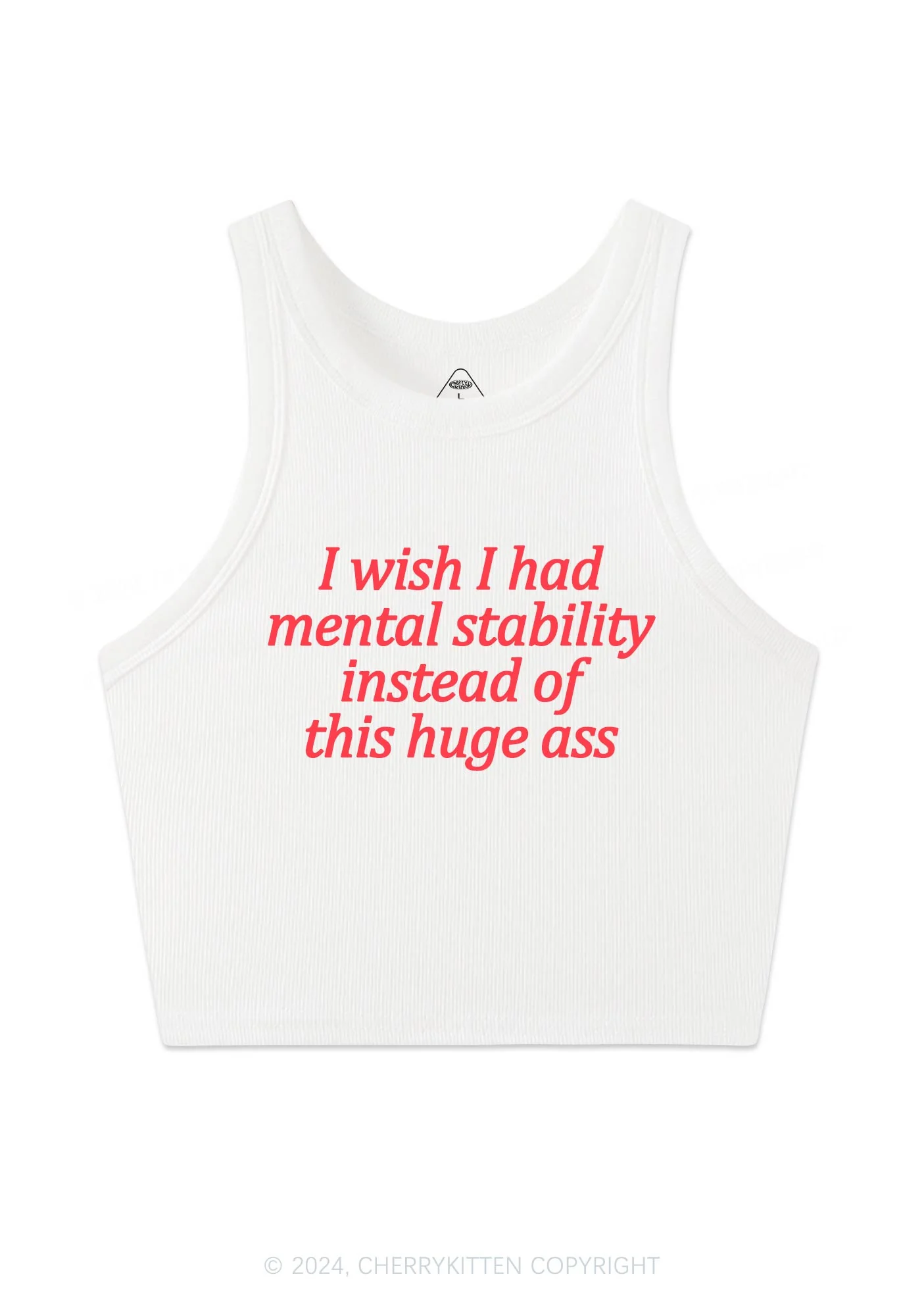 I Wish Mental Stability Y2K Crop Tank Top Cherrykitten - Image 3