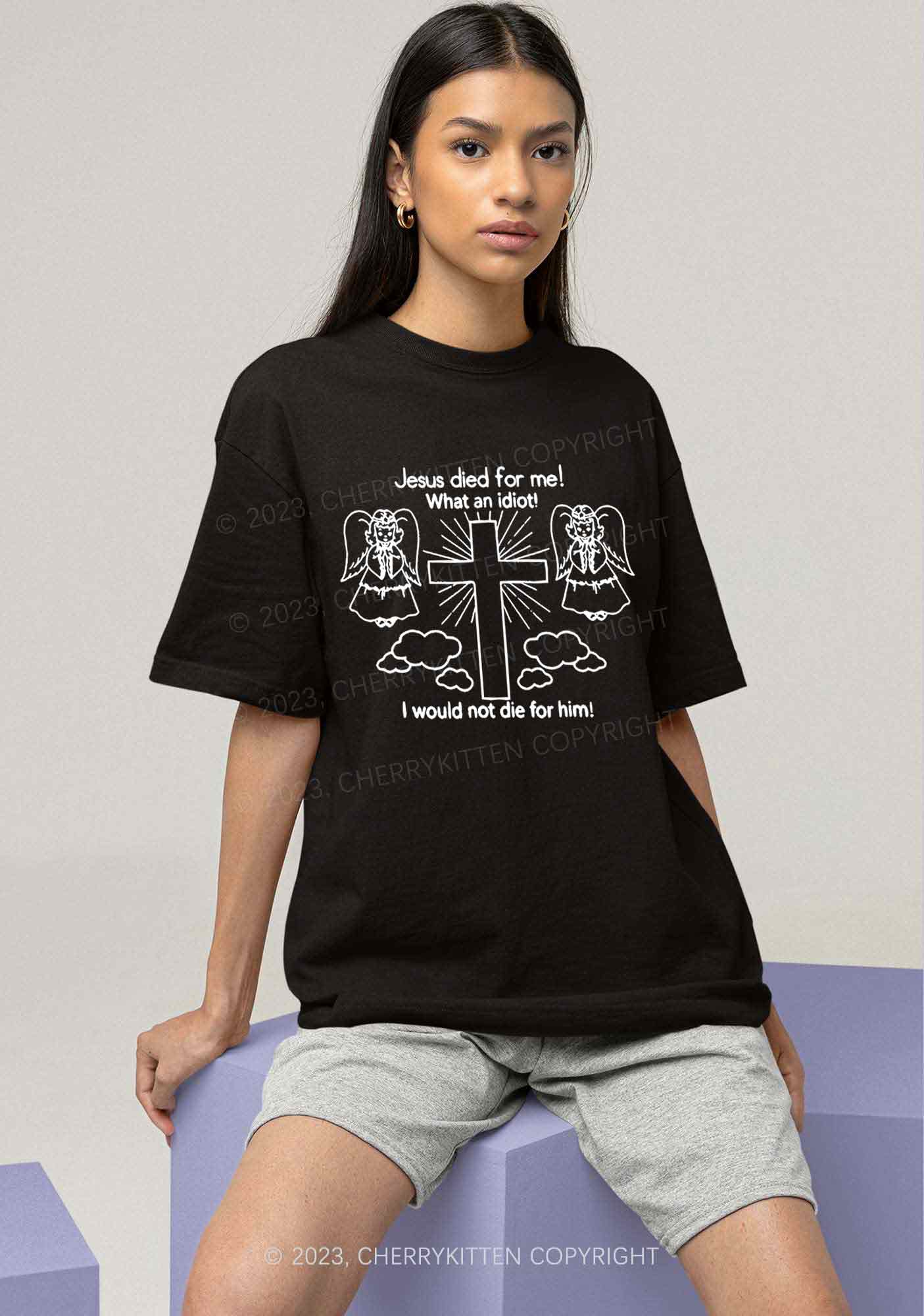 I Would Not Die For Jesus Y2K Chunky Shirt Cherrykitten - Image 2