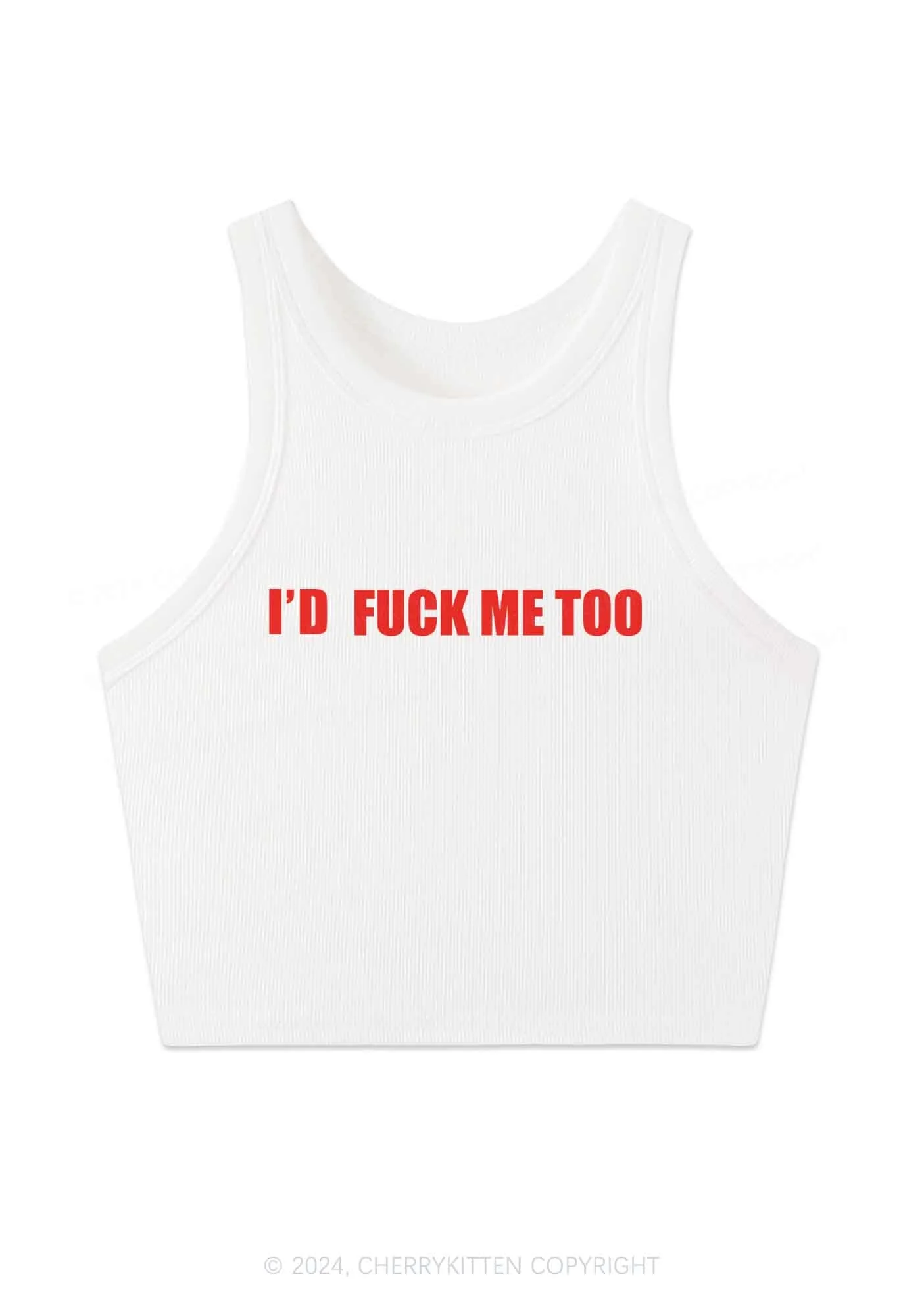 I'd Fxxk Me Too Y2K Crop Tank Top Cherrykitten - Image 3