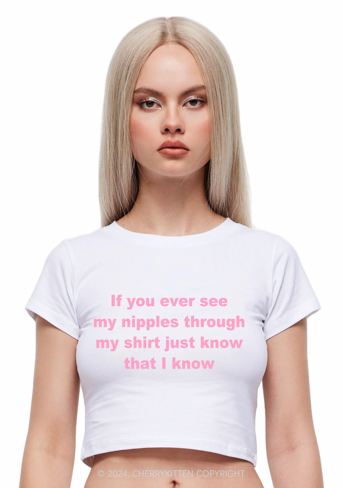 If You Ever See My Shirt Y2K Baby Tee Cherrykitten - Image 3