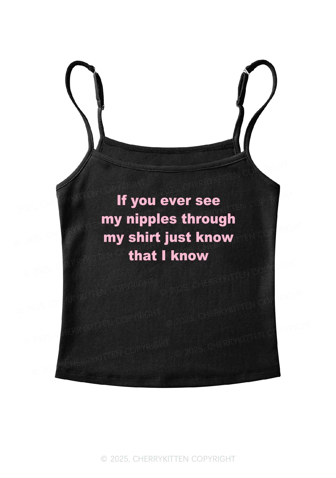If You Ever See My Shirt Y2K Spaghetti Strap Cami Cherrykitten - Image 2
