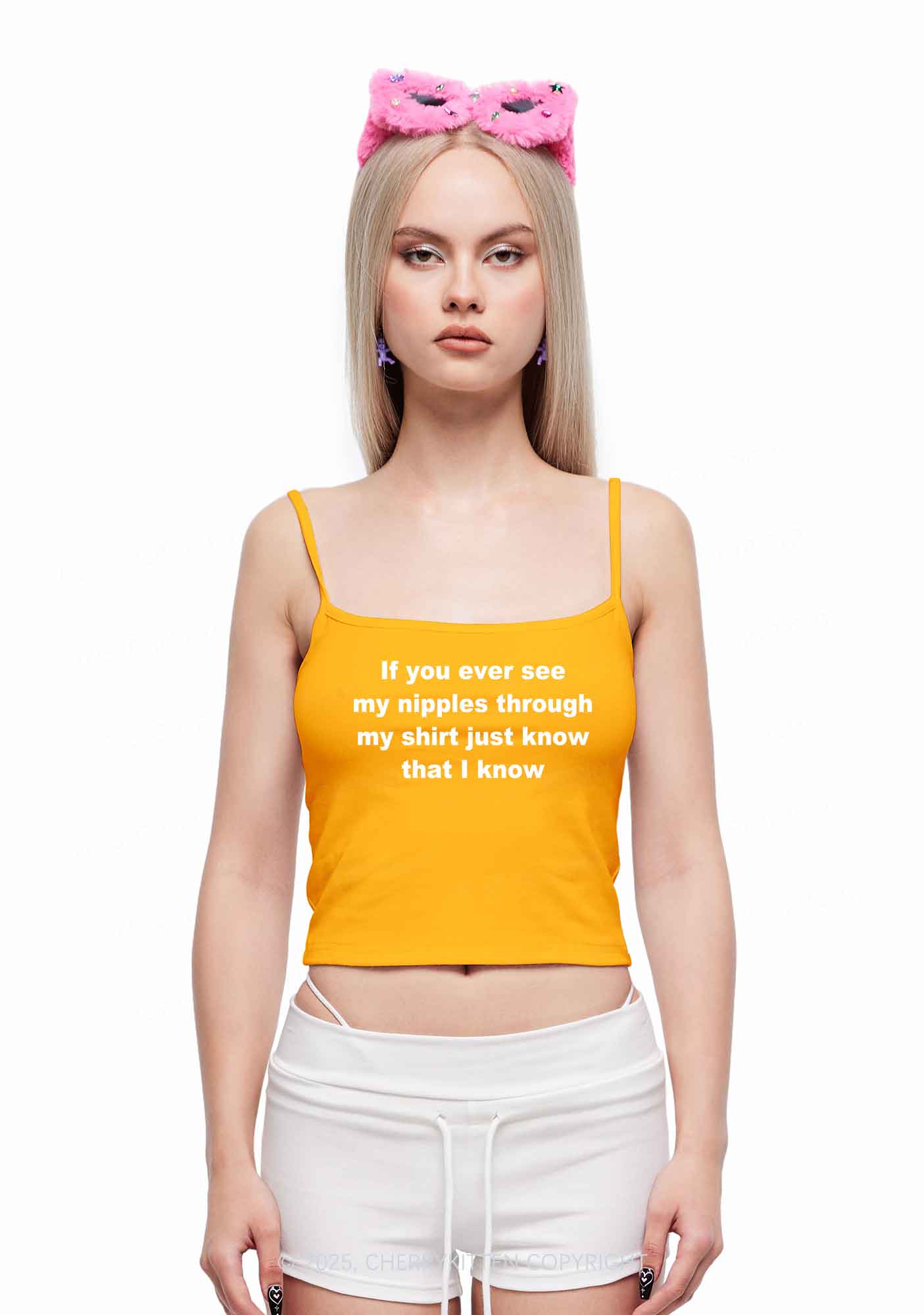 If You Ever See My Shirt Y2K Spaghetti Strap Cami Cherrykitten - Image 7