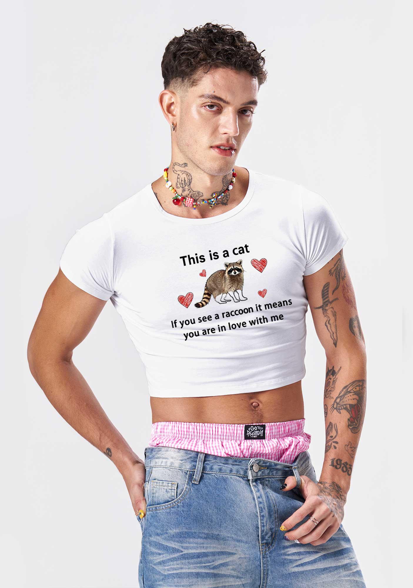 If You See A Raccoon Y2K Baby Tee Cherrykitten - Image 2