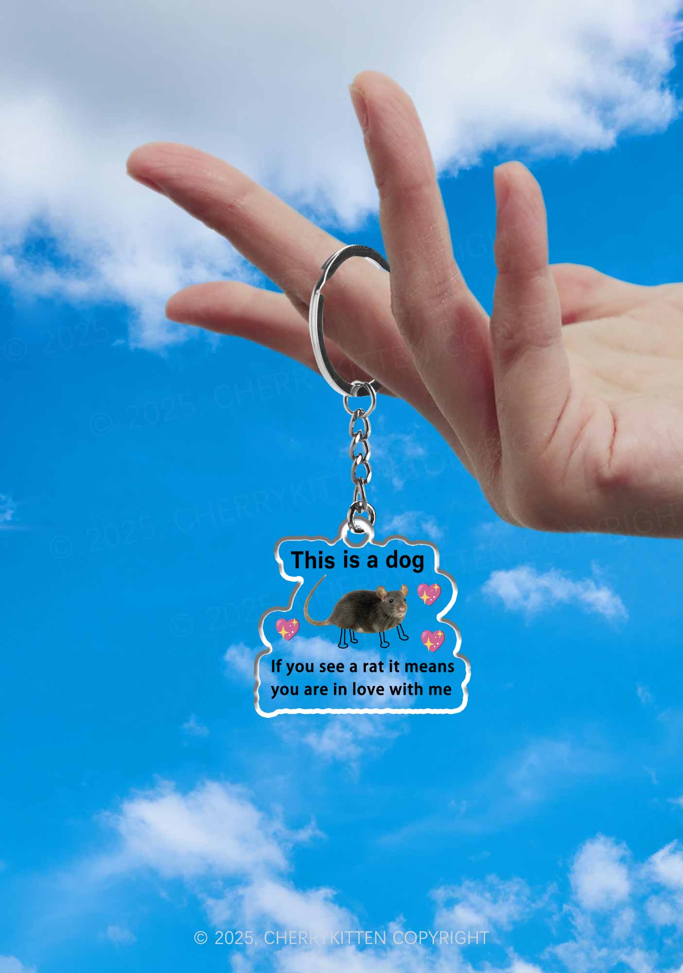 If You See Rat 1Pc Y2K Keychain Cherrykitten - Image 2