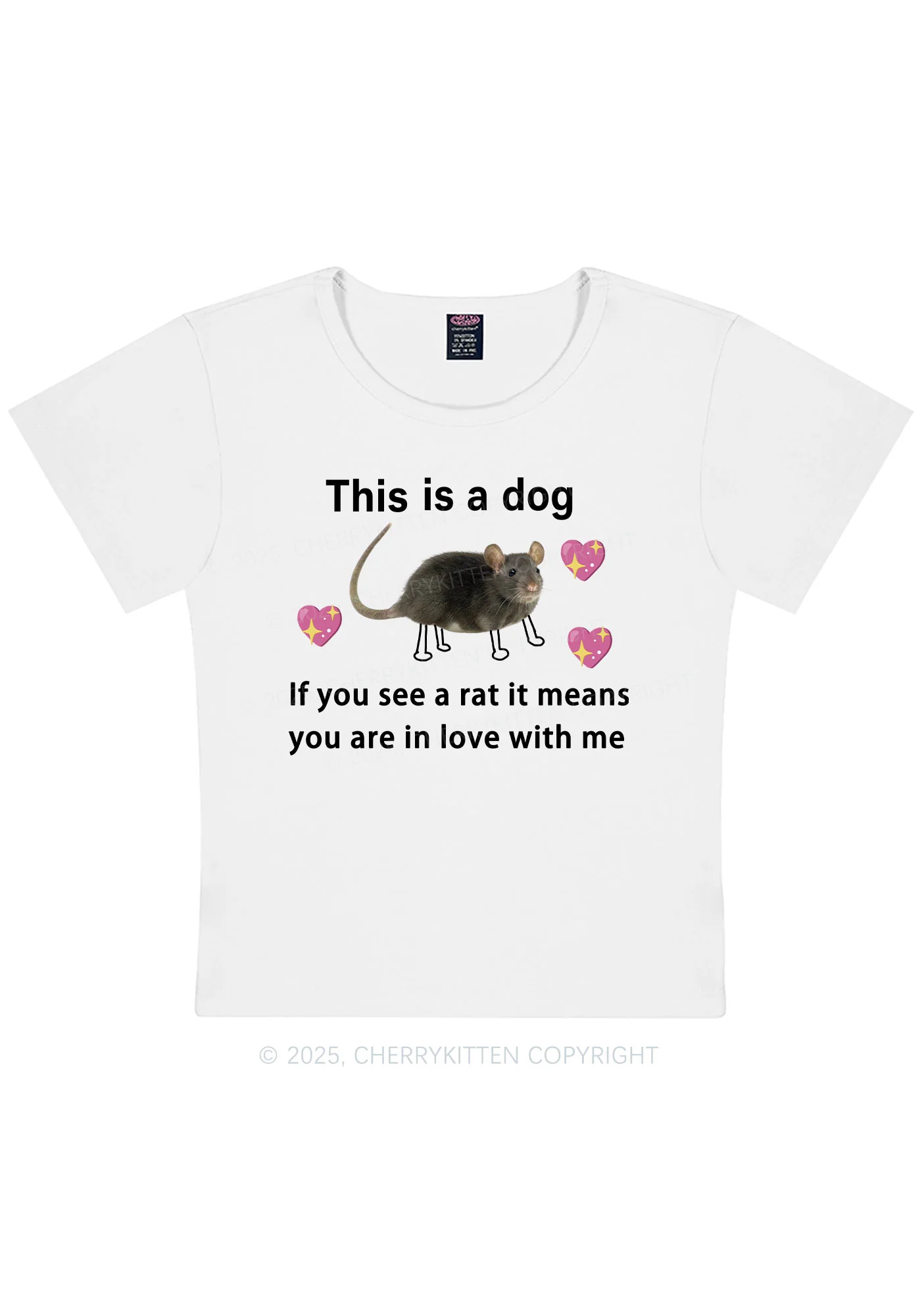 If You See Rat Y2K Baby Tee Cherrykitten - Image 4