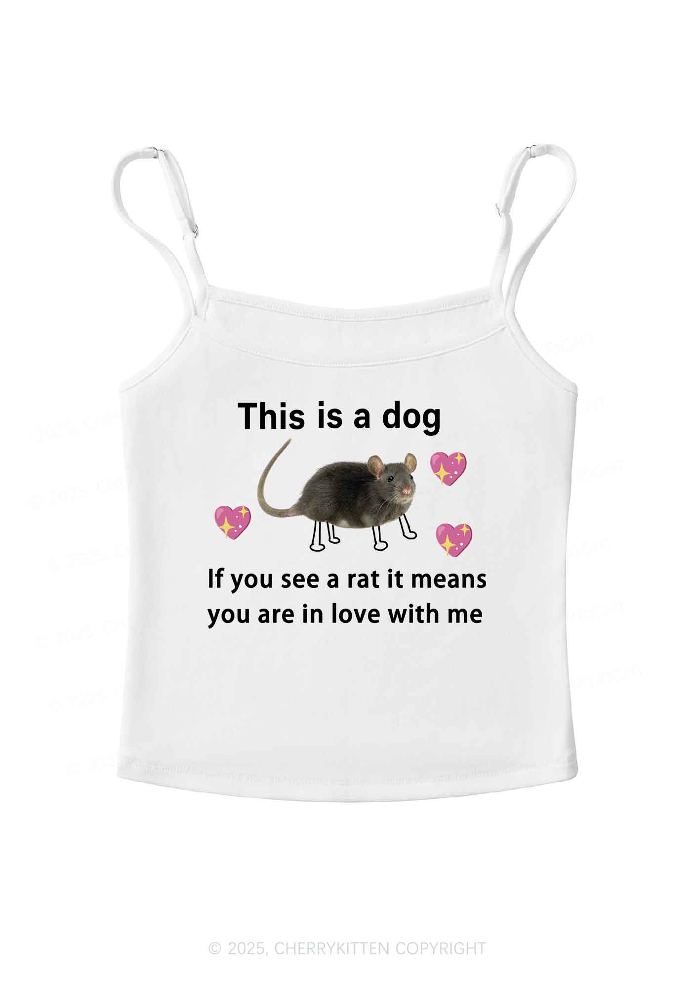 If You See Rat Y2K Spaghetti Strap Cami Cherrykitten - Image 3