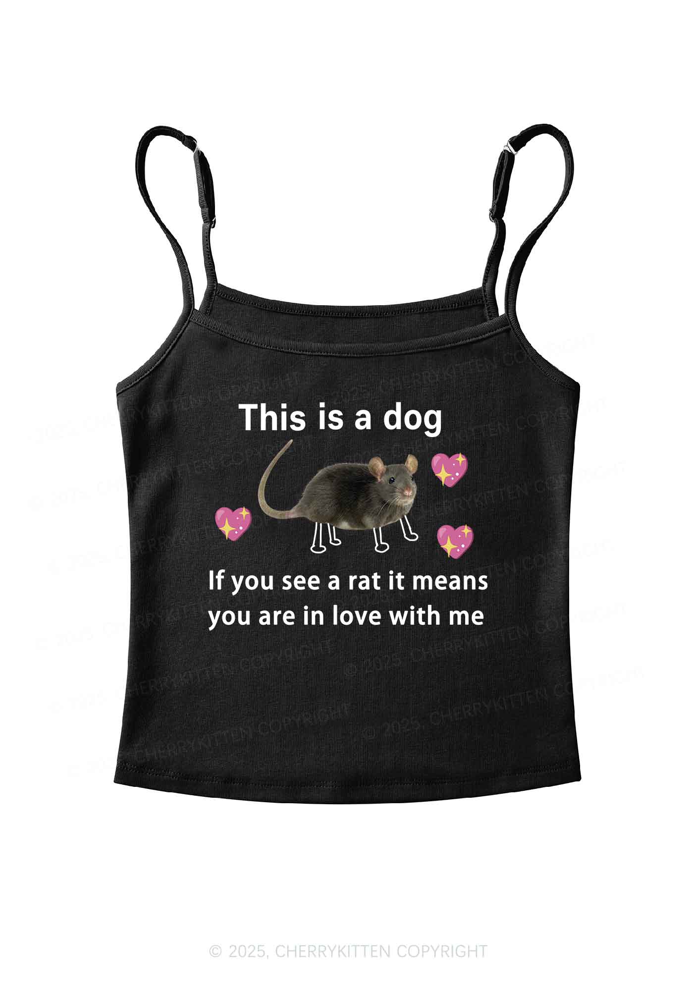 If You See Rat Y2K Spaghetti Strap Cami Cherrykitten - Image 4