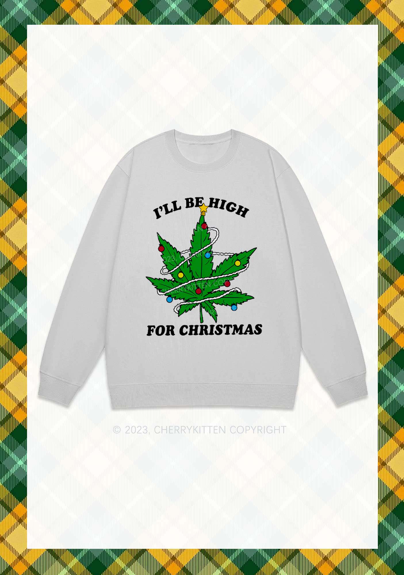 I'll Be High Christmas Y2K Sweatshirt Cherrykitten - Image 5