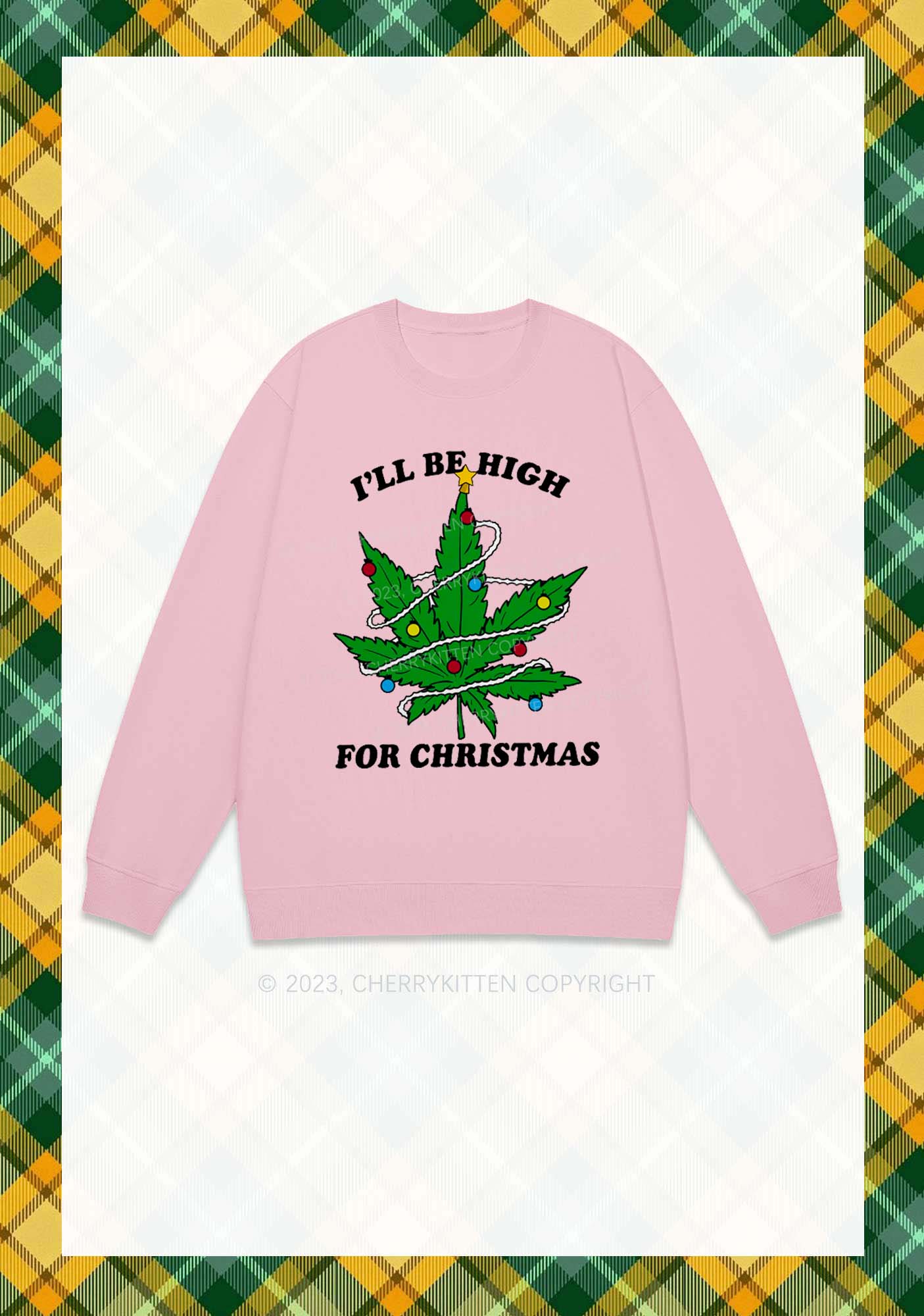 I'll Be High Christmas Y2K Sweatshirt Cherrykitten - Image 6