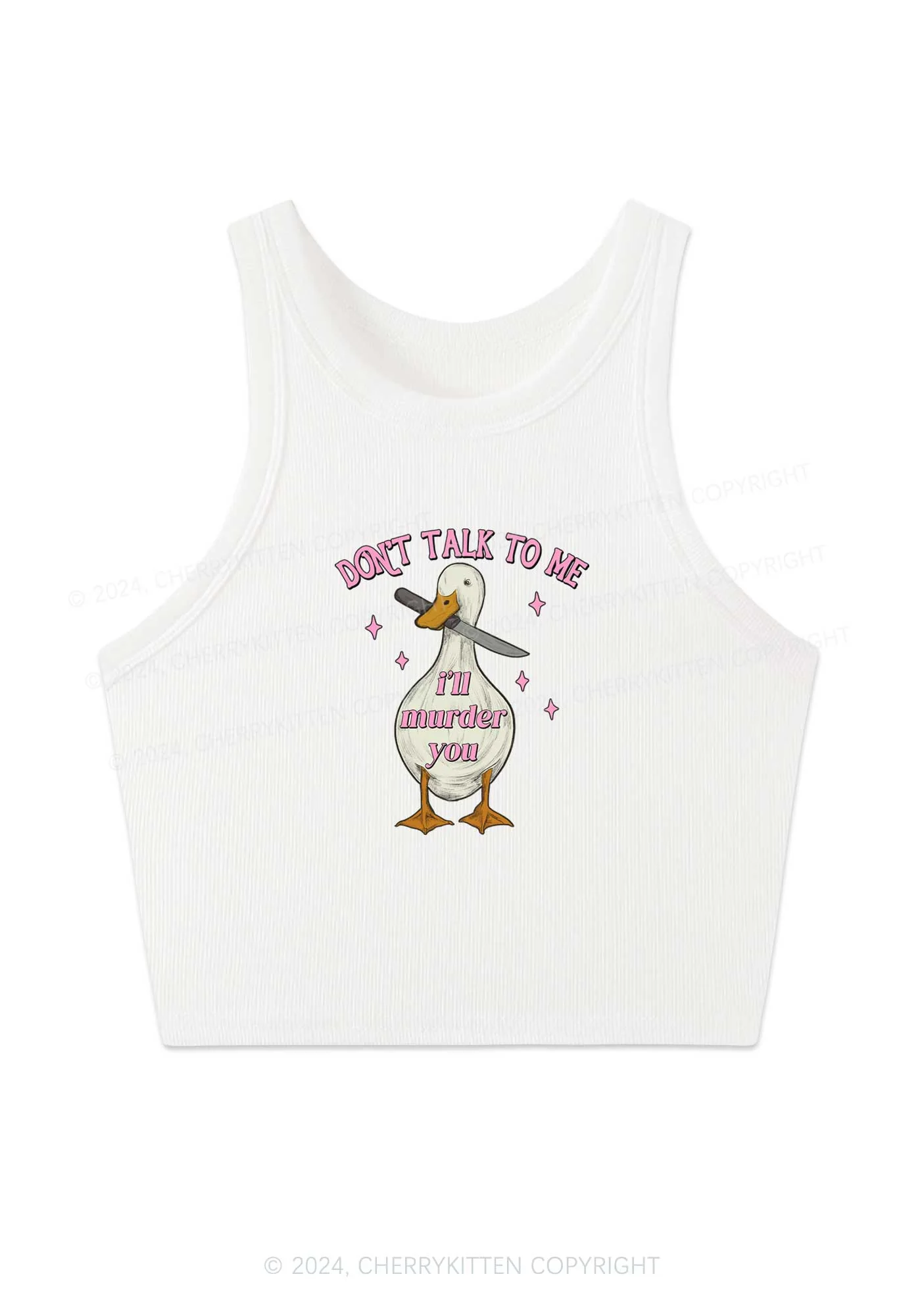 I'll Murder You Y2K Crop Tank Top Cherrykitten - Image 3