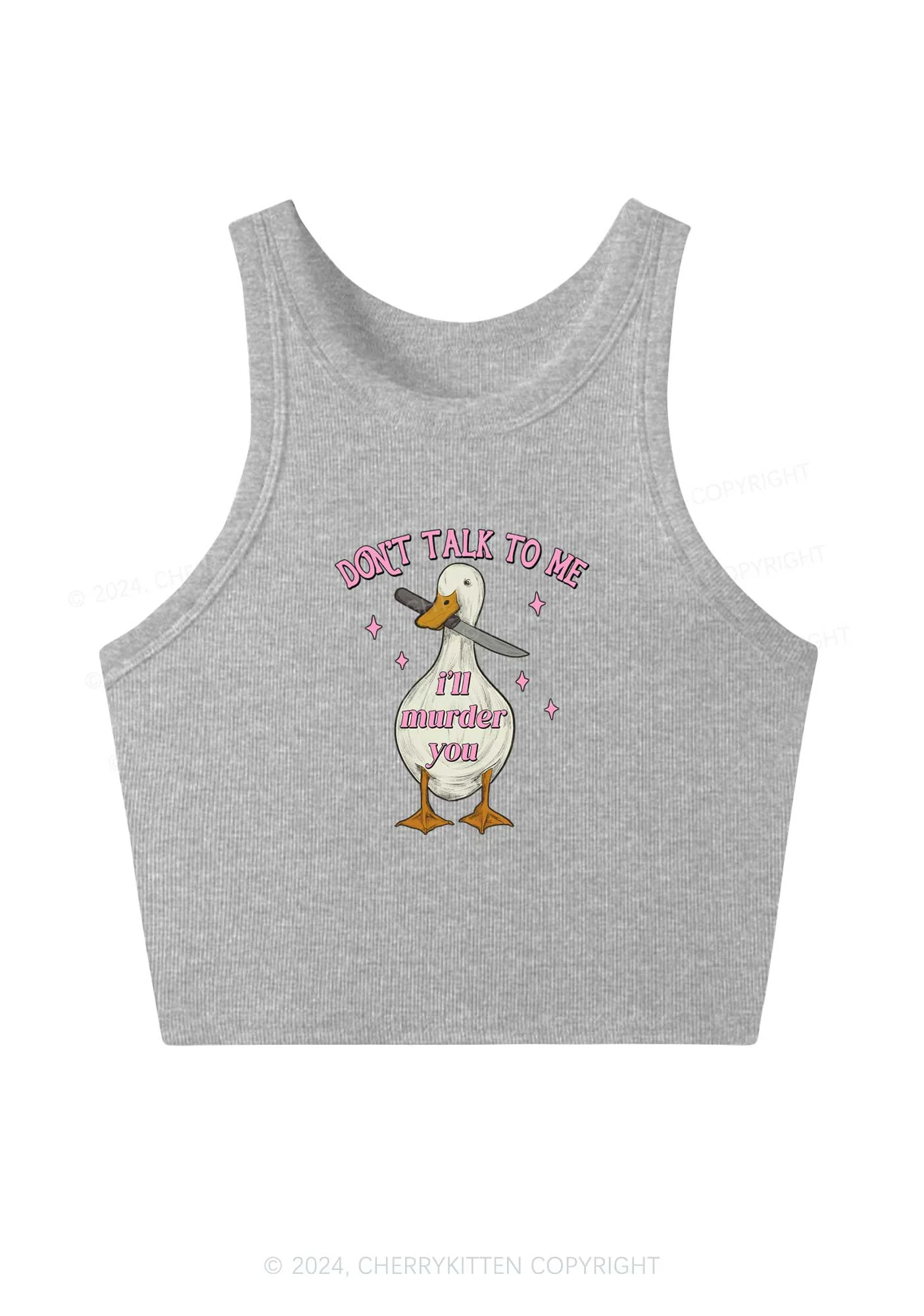 I'll Murder You Y2K Crop Tank Top Cherrykitten - Image 5